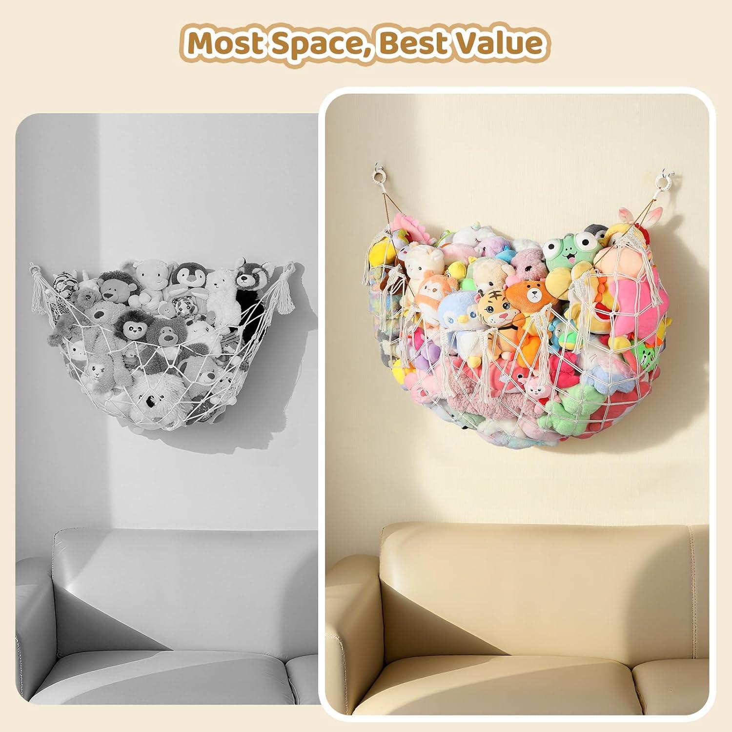 Hamaca de Almacenamiento para Animales de Peluche Yecaye 152 cm Crema