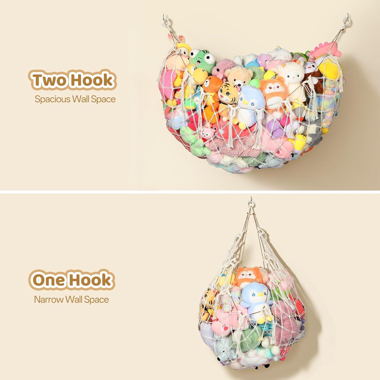 Hamaca de Almacenamiento para Animales de Peluche Yecaye 152 cm Crema