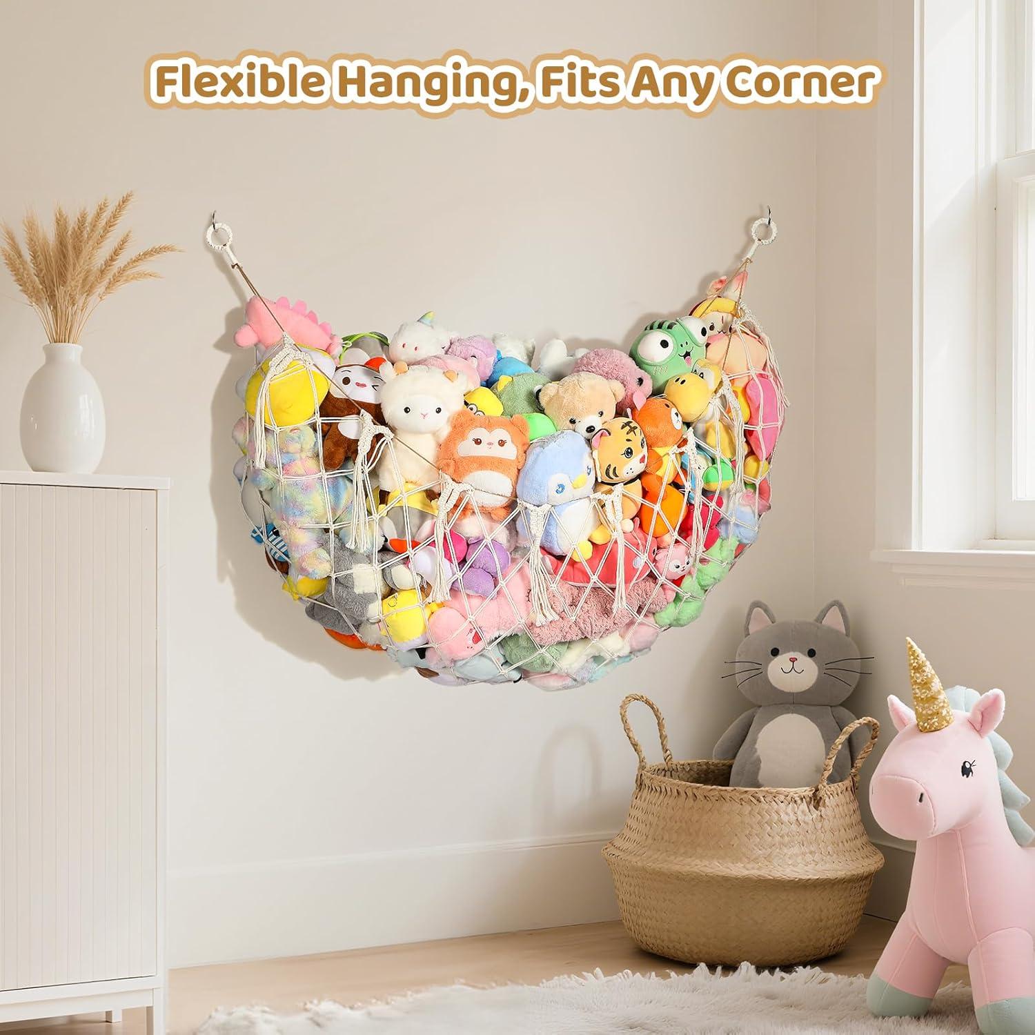 Hamaca de Almacenamiento para Animales de Peluche Yecaye 152 cm Crema