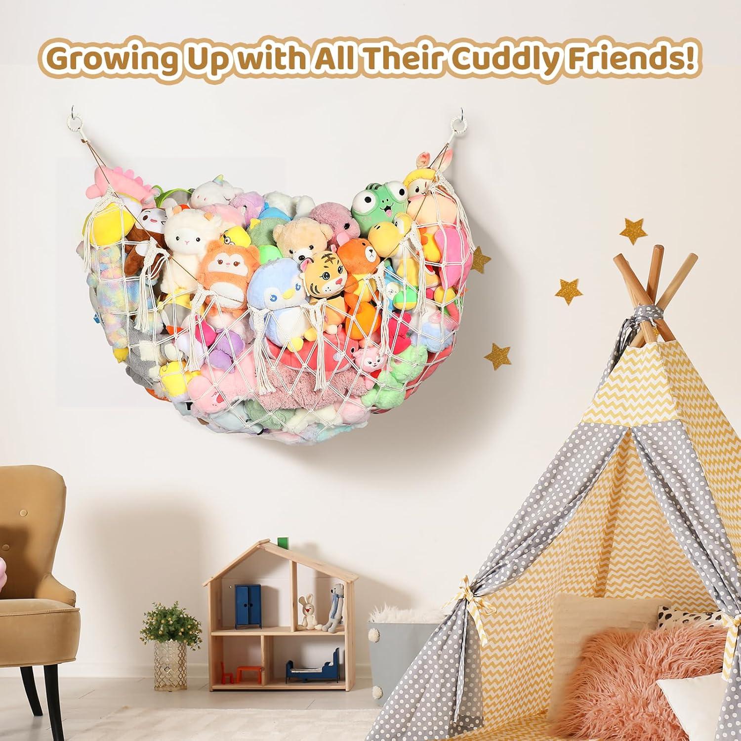 Hamaca de Almacenamiento para Animales de Peluche Yecaye 152 cm Crema