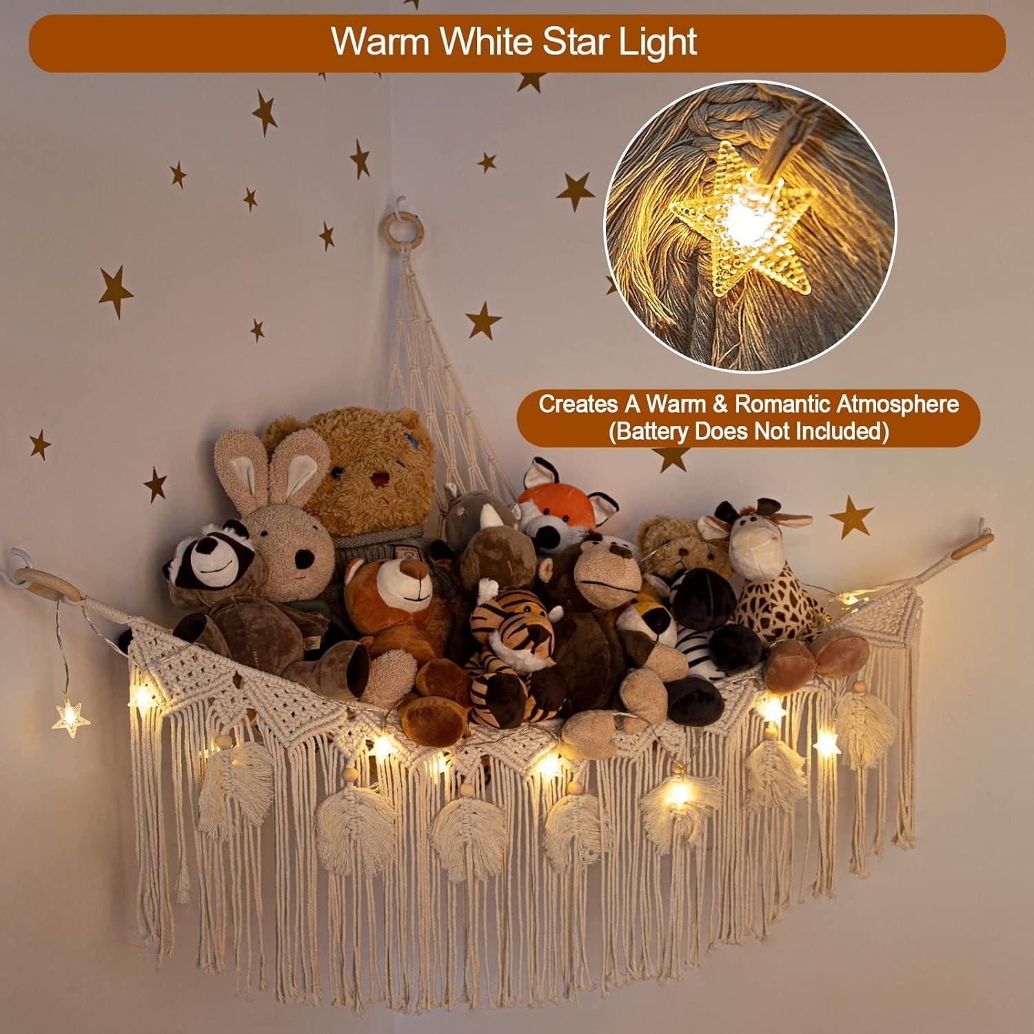 Hamaca de Juguetes de Macramé ANROYE con Luz Estrella 100cm