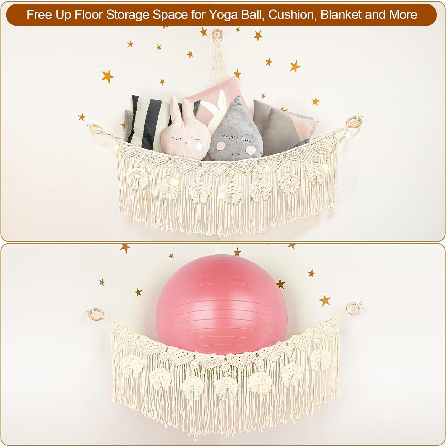 Hamaca de Juguetes de Macramé ANROYE con Luz Estrella 100cm