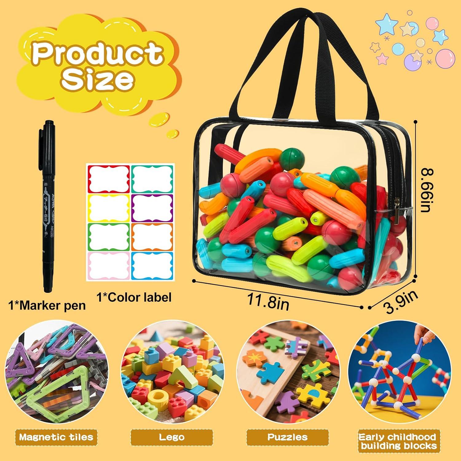 Bolsas de Almacenamiento de Juguetes Tatotato 6 Pcs PVC Negro