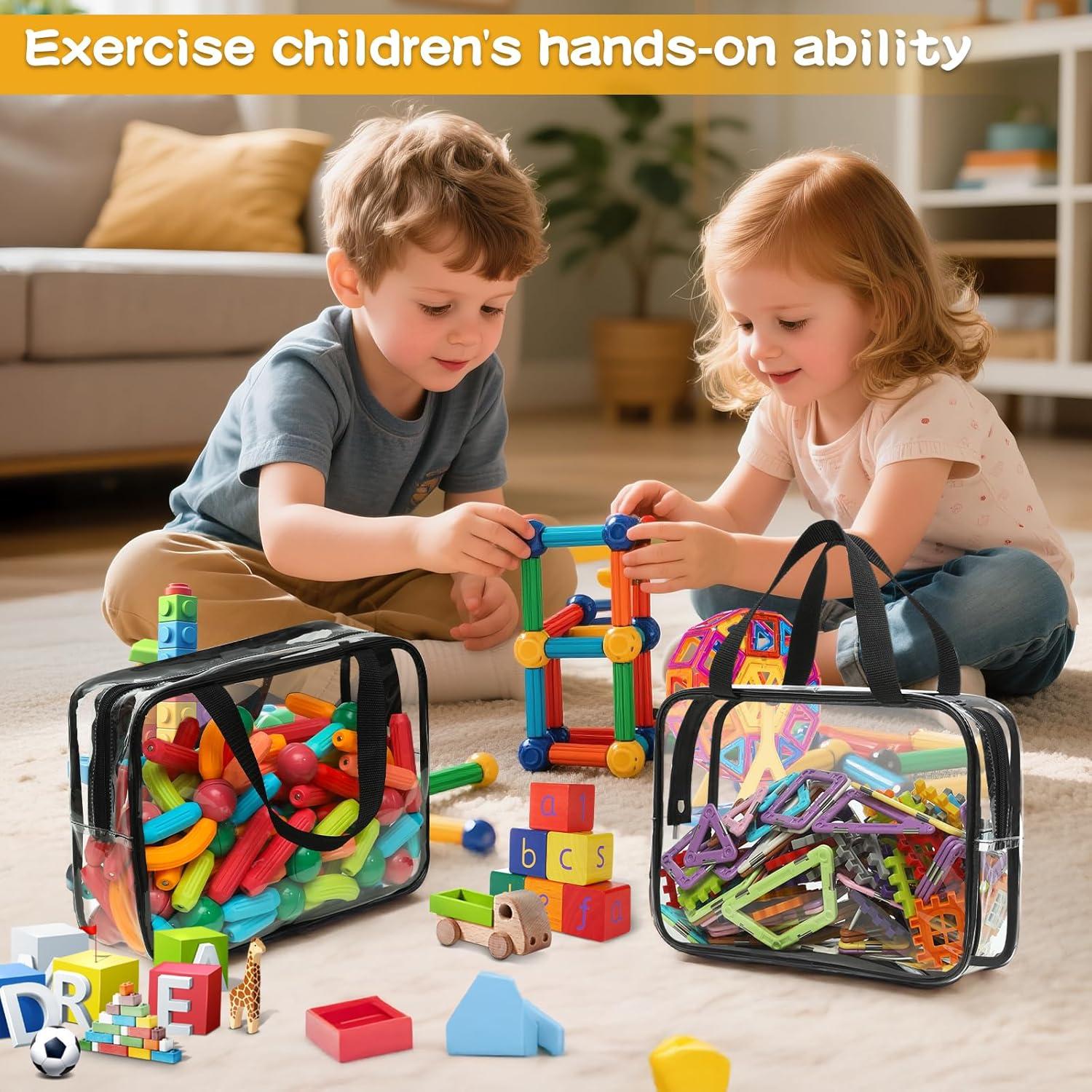 Bolsas de Almacenamiento de Juguetes Tatotato 6 Pcs PVC Negro