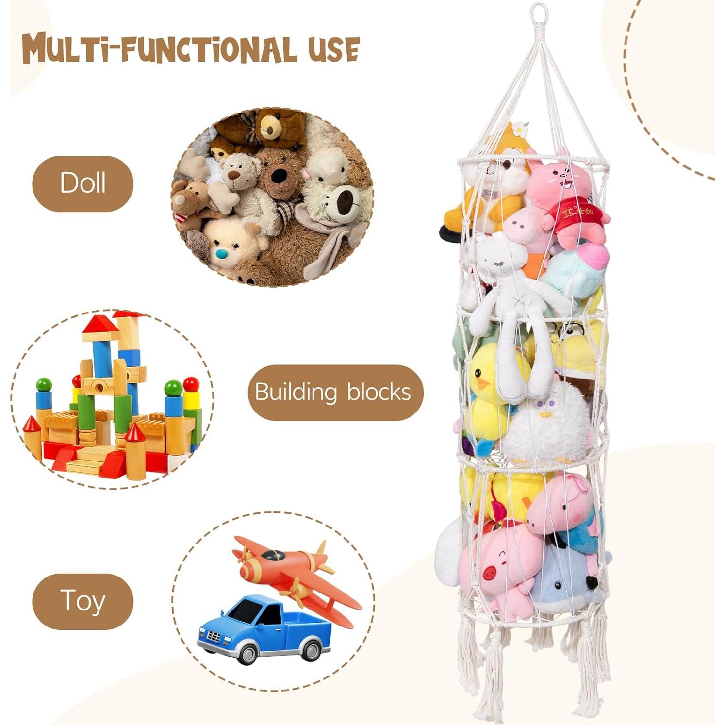 Hamaca de Almacenamiento de Peluches Volepet 3 Capas Beige