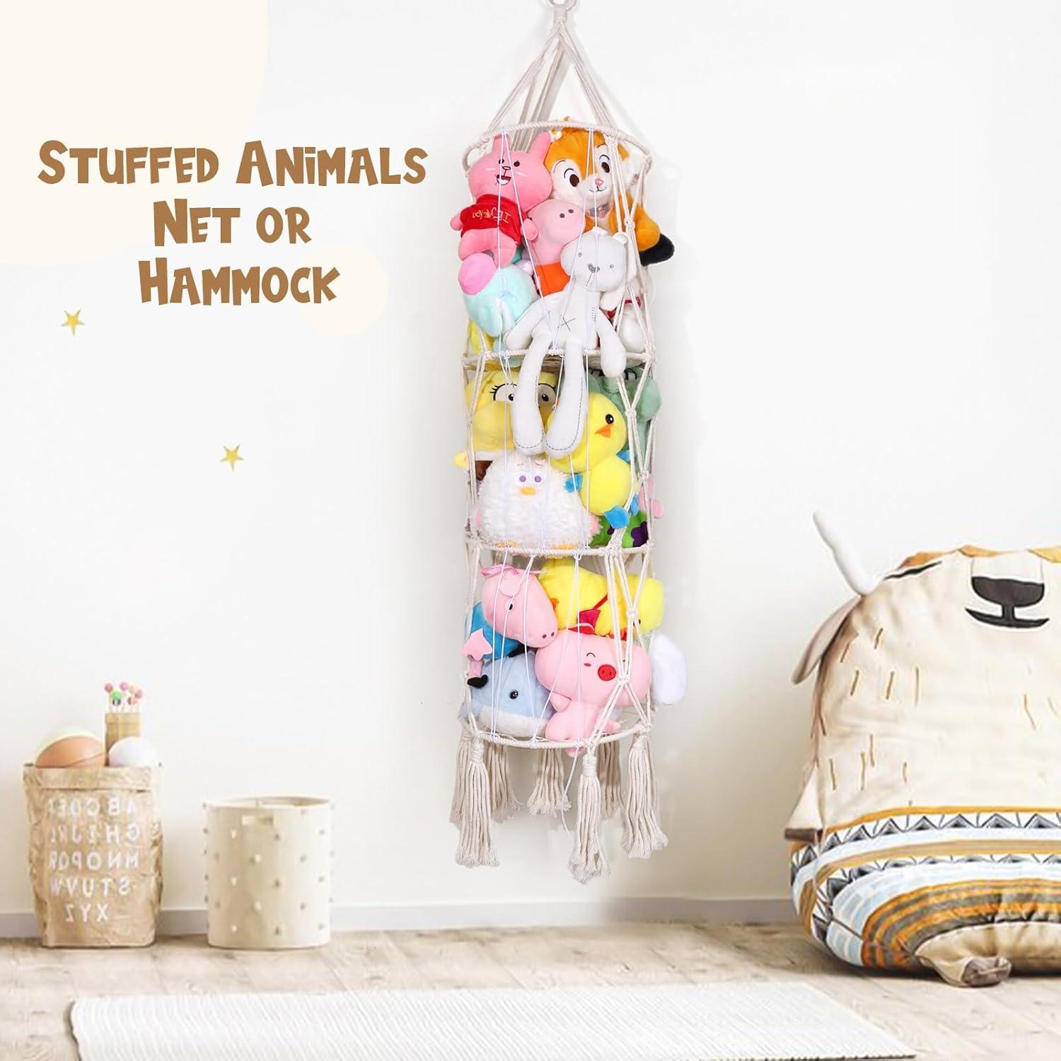 Hamaca de Almacenamiento de Peluches Volepet 3 Capas Beige