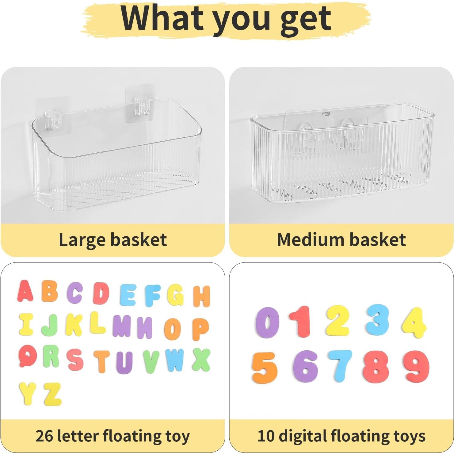 Organizador de Juguetes de Baño Ekaipo - 2 Paquetes, Transparente