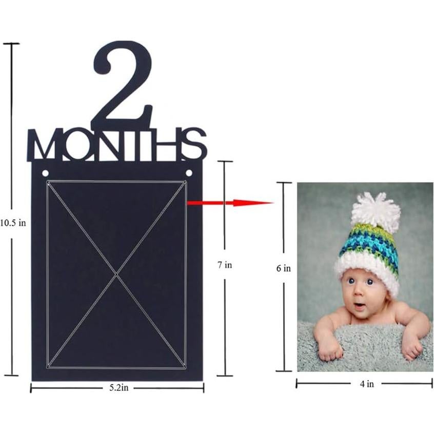 Guirnalda de Fotos Primer Cumpleaños Bebé ANGEL Q HOUSE 12 Meses