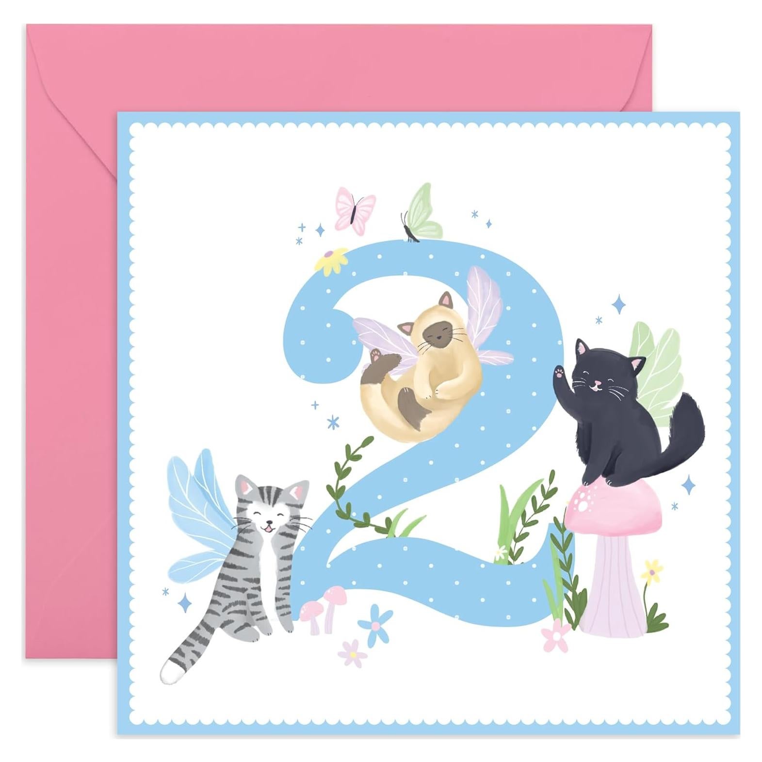 Tarjeta de Cumpleaños CENTRAL 23 para Niña 2 Años con Stickers