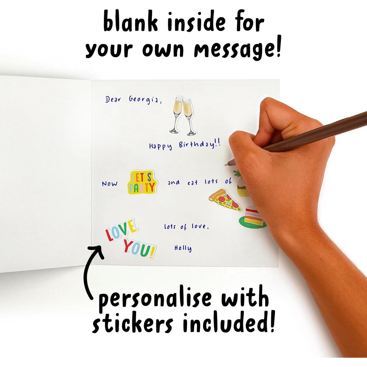 Tarjeta de Cumpleaños CENTRAL 23 para Niña 2 Años con Stickers