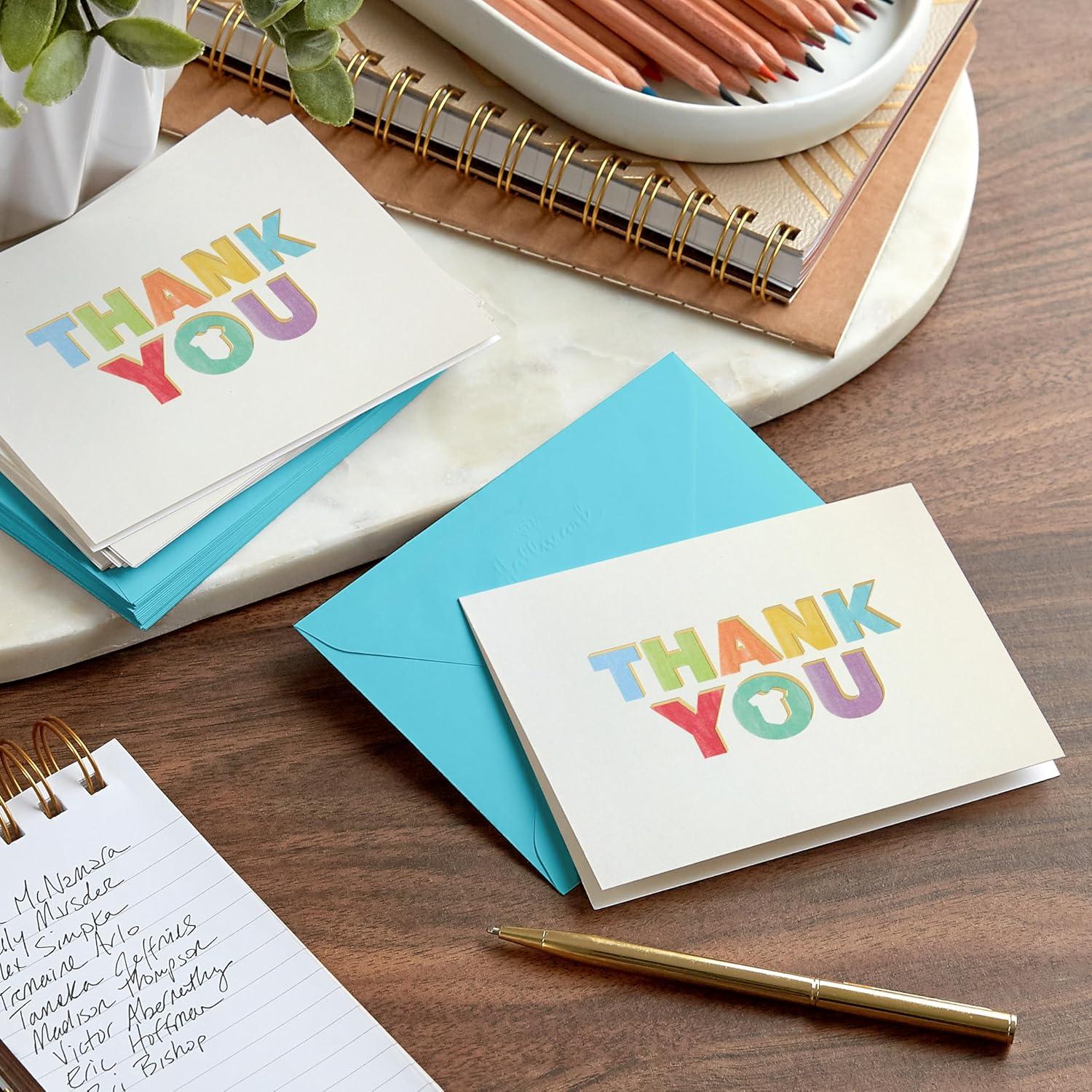 Notas de Agradecimiento Baby Shower Hallmark 40 Tarjetas Arcoíris