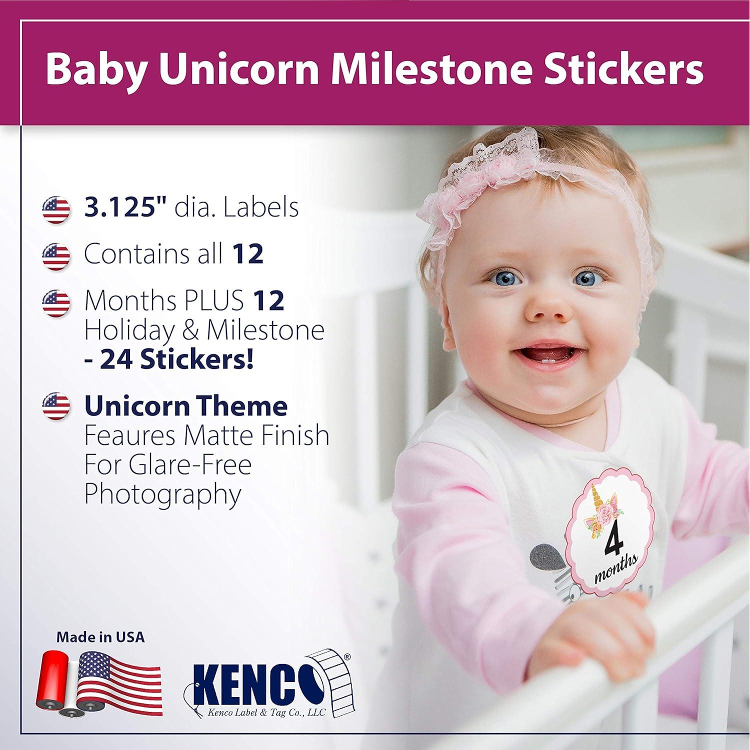 Calcomanías de Hito y Mes Kenco Unicornio 24 Piezas