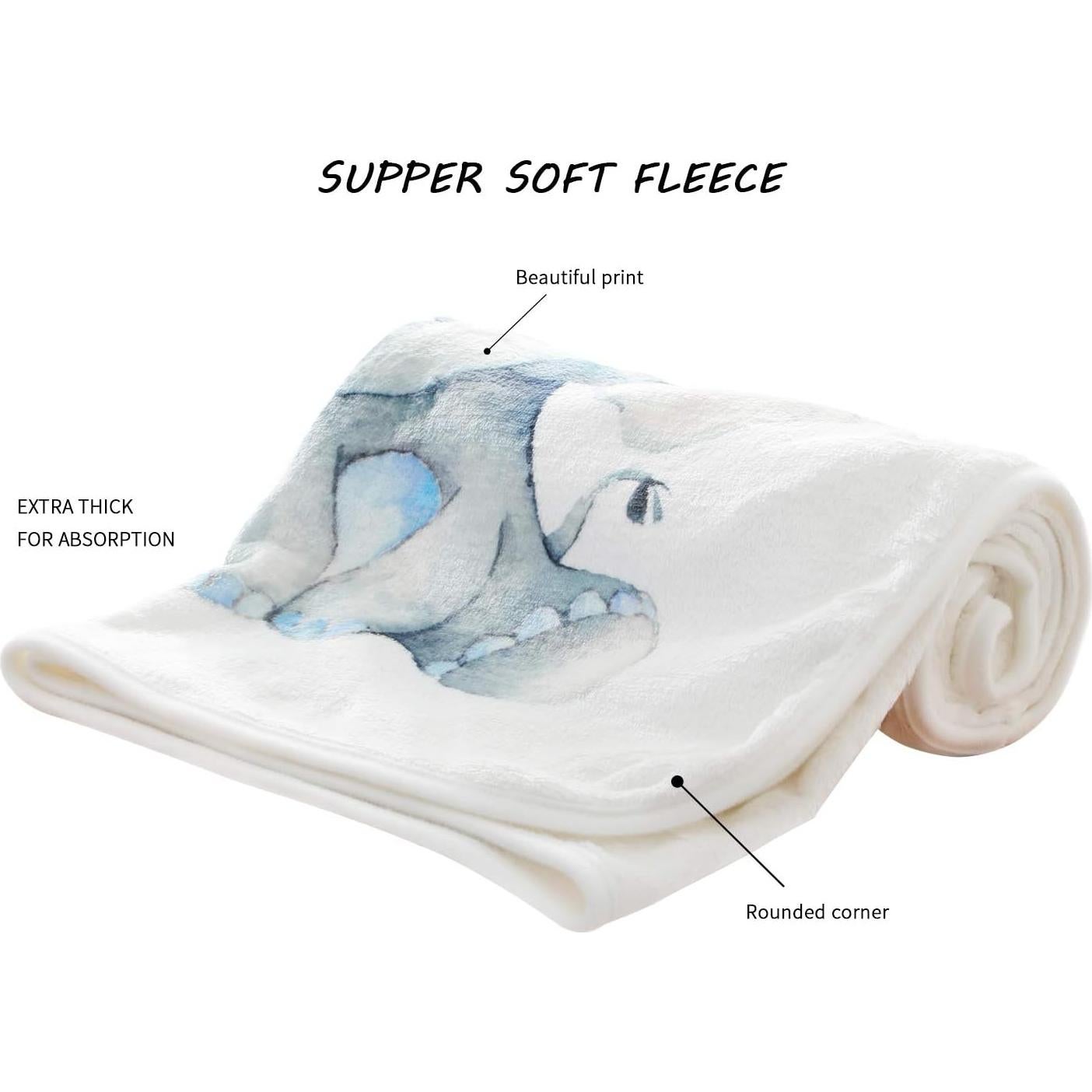 Manta de Hitos Mensuales Besbaby Elefante Azul 119x102cm