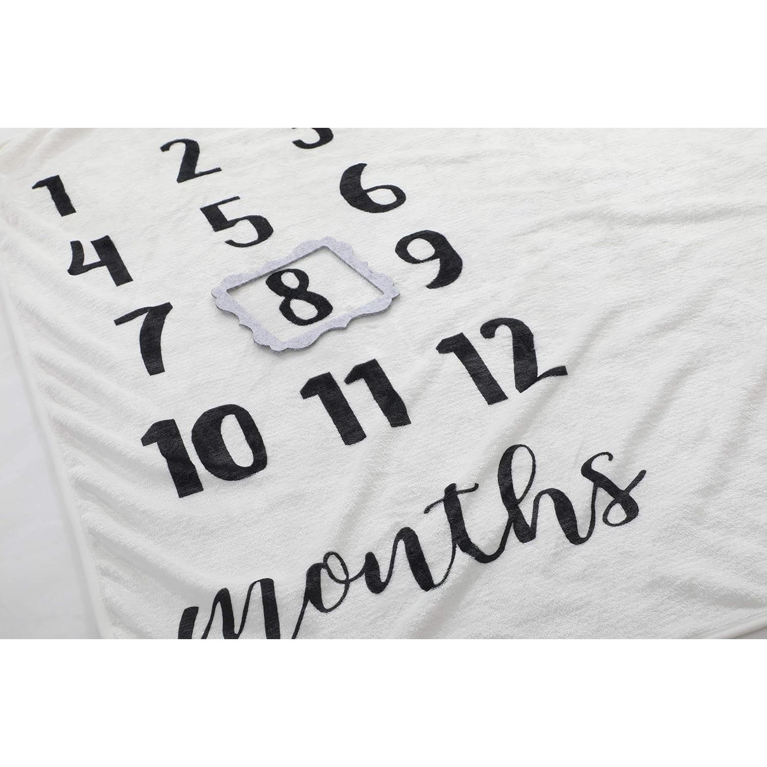 Manta de Hitos Mensuales Besbaby Elefante Azul 119x102cm