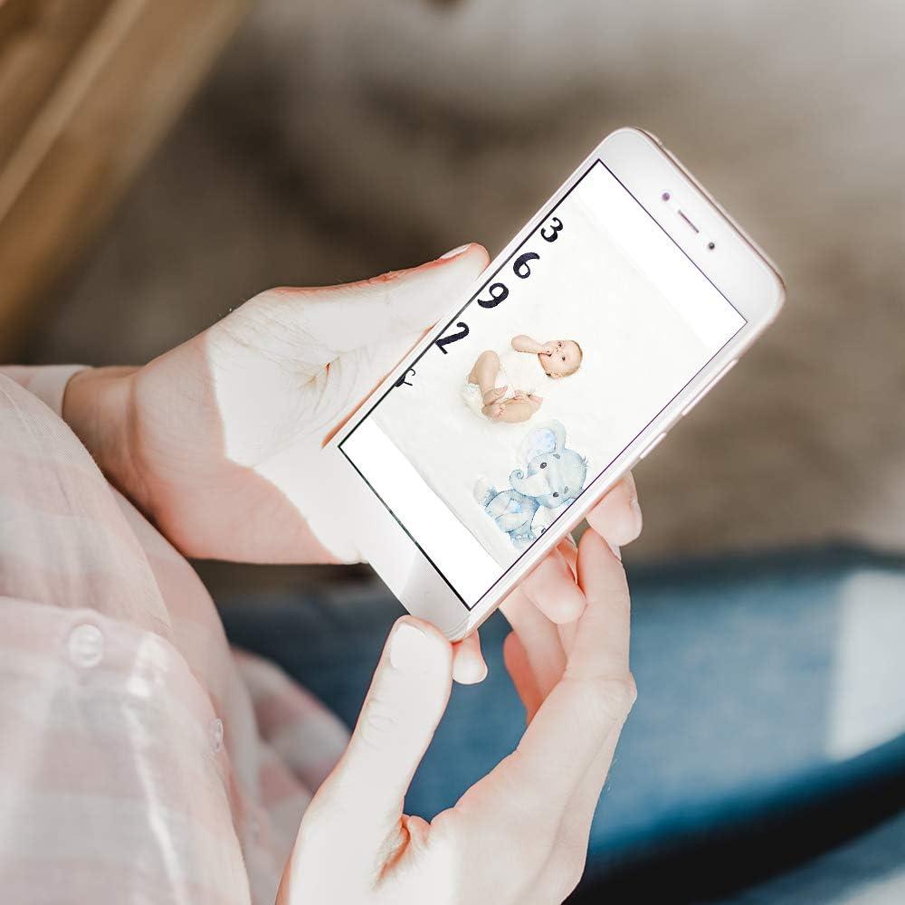 Manta de Hitos Mensuales Besbaby Elefante Azul 119x102cm