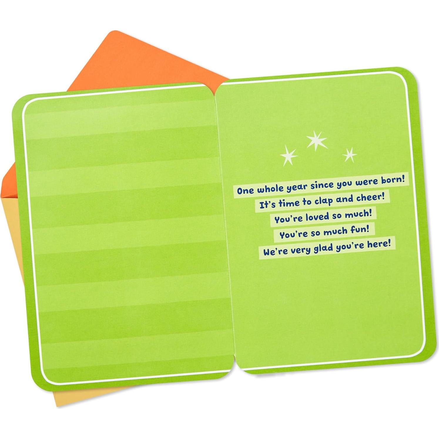 Tarjeta de Cumpleaños 1er Año Hallmark para Niños Peluda