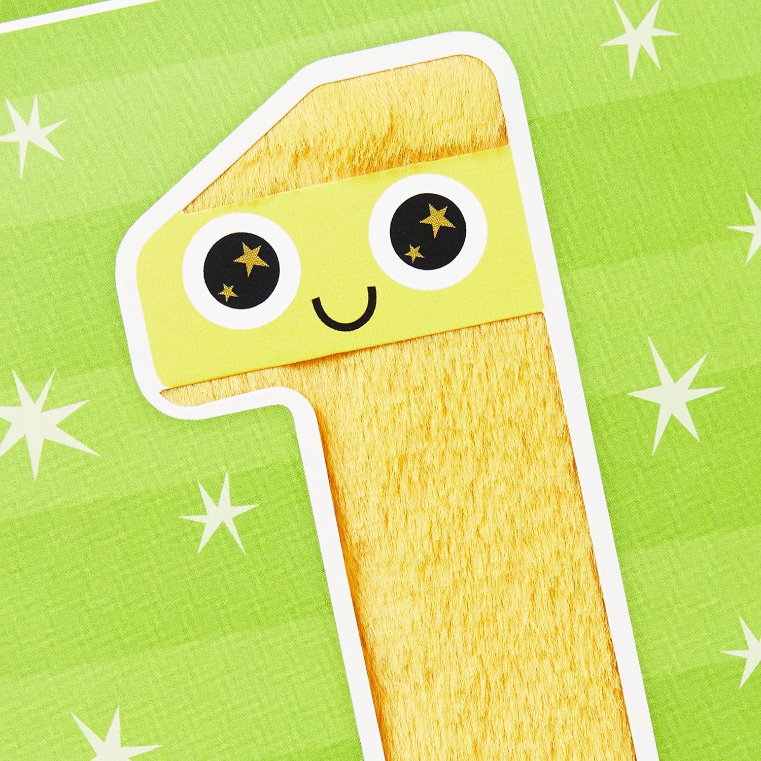 Tarjeta de Cumpleaños 1er Año Hallmark para Niños Peluda