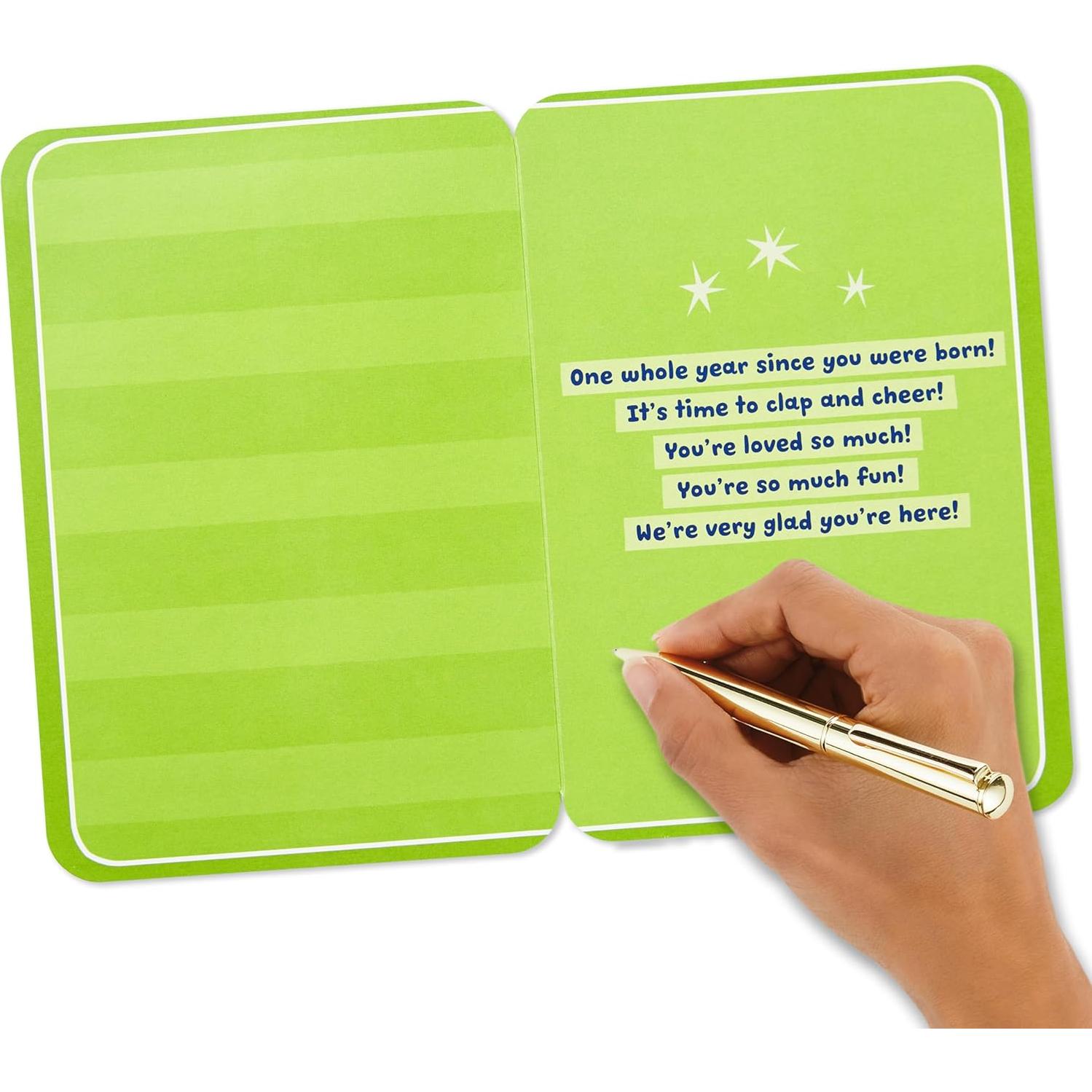 Tarjeta de Cumpleaños 1er Año Hallmark para Niños Peluda