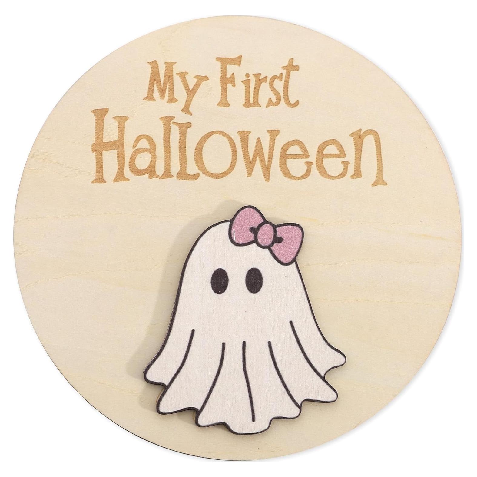 Cartel de Primer Halloween Bebé Agvgaza - Decoración Fotográfica 15 cm