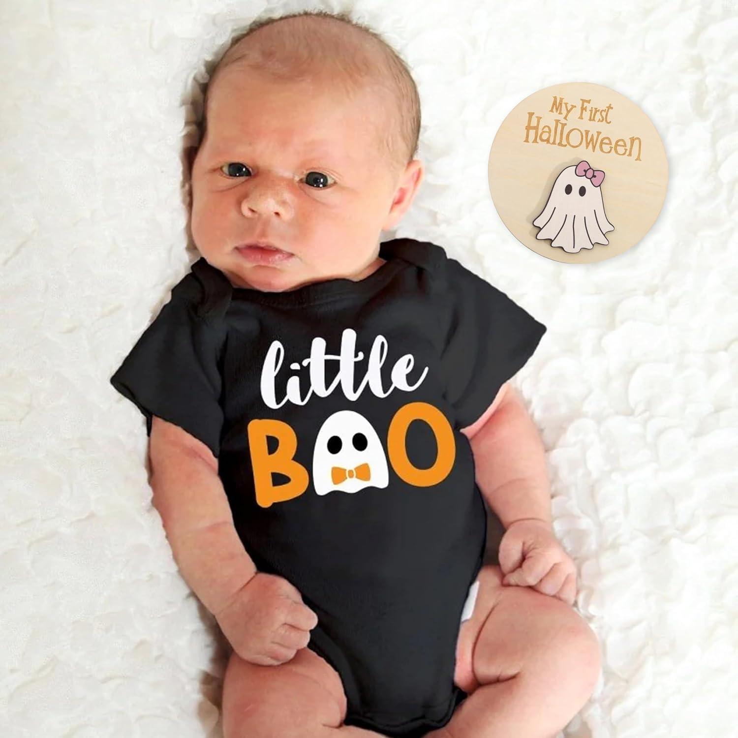 Cartel de Primer Halloween Bebé Agvgaza - Decoración Fotográfica 15 cm