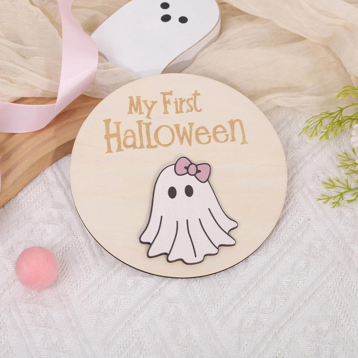 Cartel de Primer Halloween Bebé Agvgaza - Decoración Fotográfica 15 cm