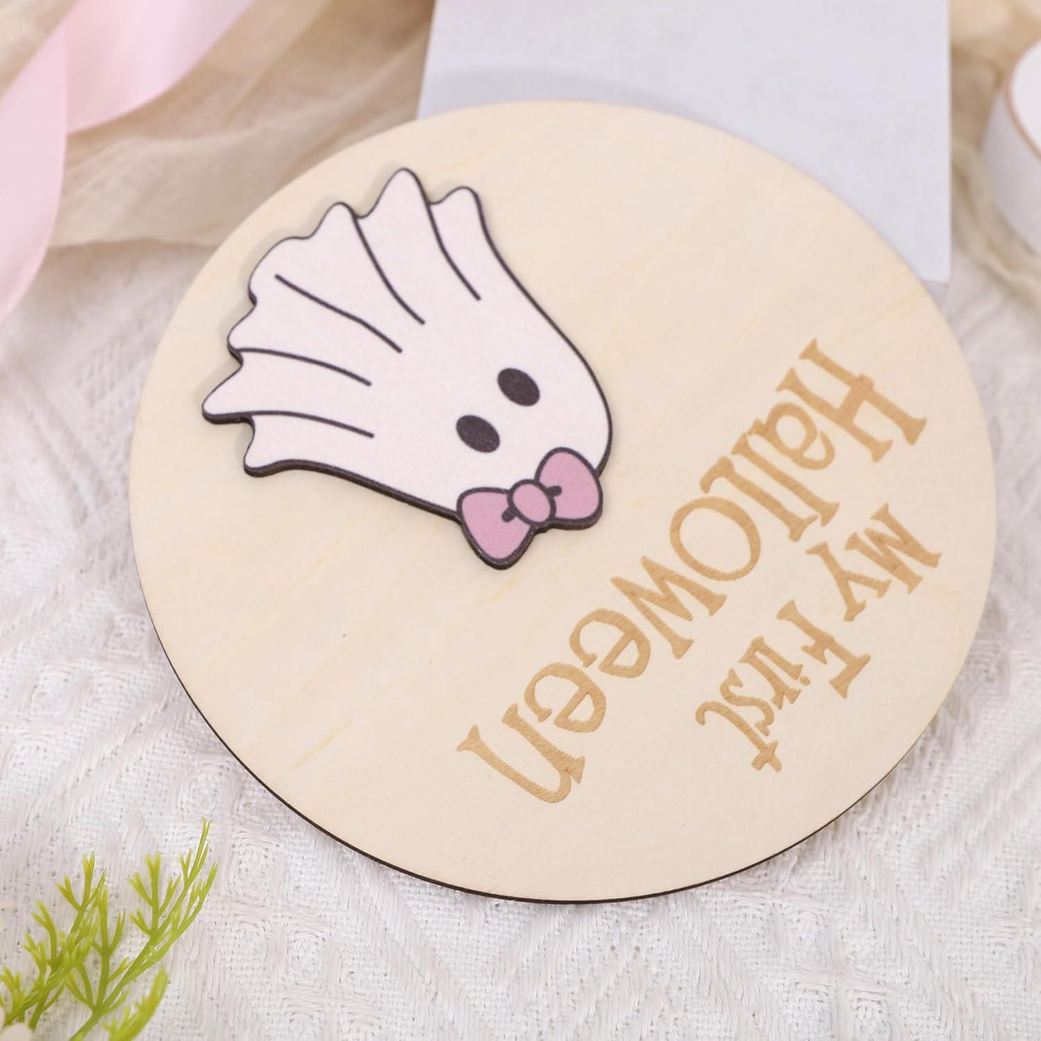 Cartel de Primer Halloween Bebé Agvgaza - Decoración Fotográfica 15 cm