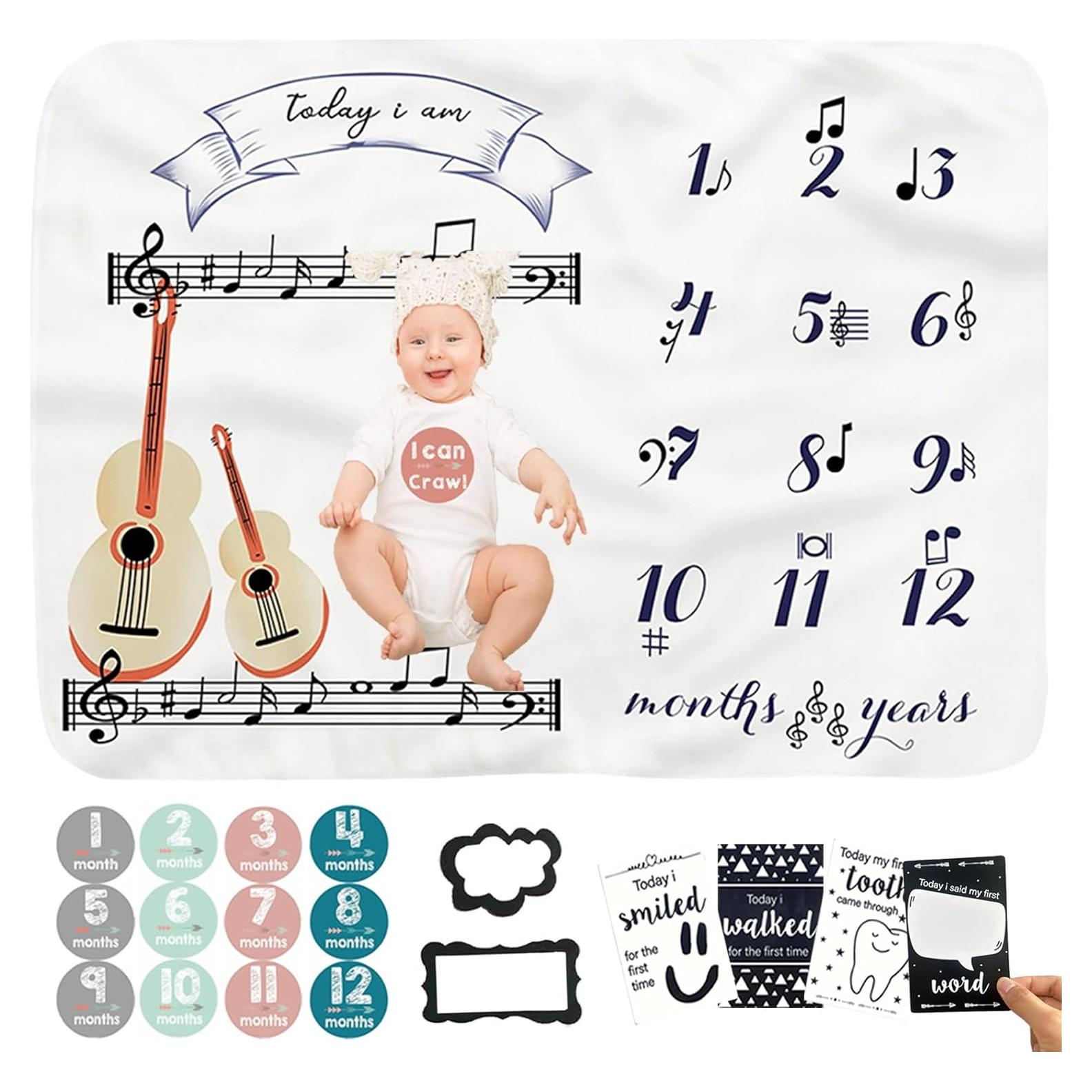 Manta de Hitos Mensuales HonsMone 152x102cm Suave Poliéster