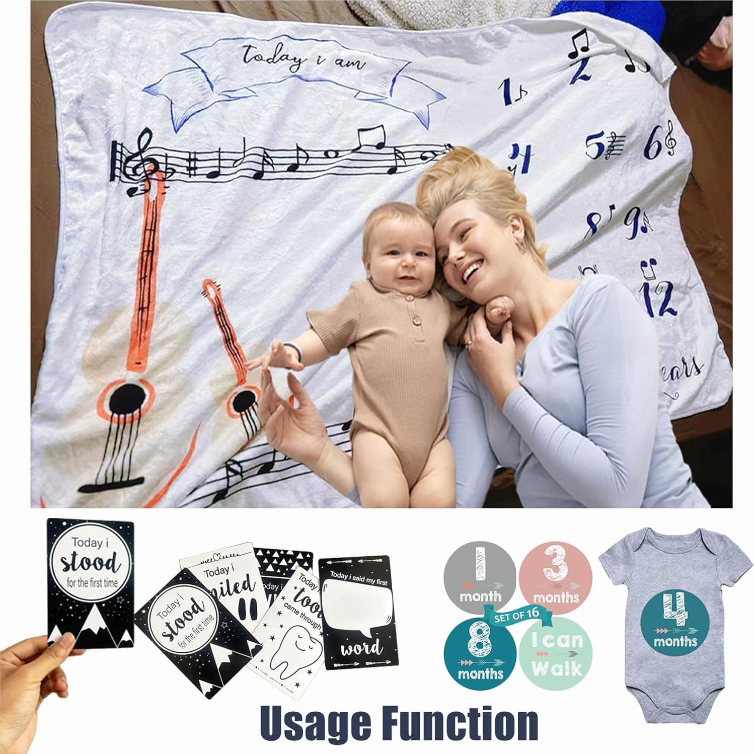 Manta de Hitos Mensuales HonsMone 152x102cm Suave Poliéster