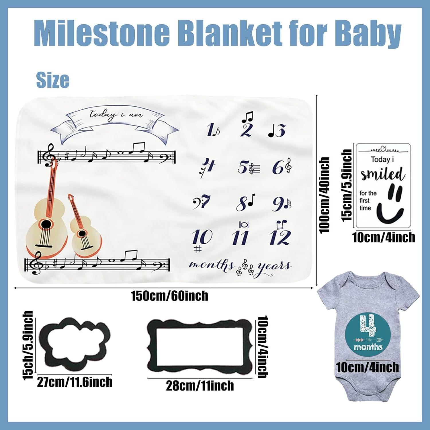 Manta de Hitos Mensuales HonsMone 152x102cm Suave Poliéster