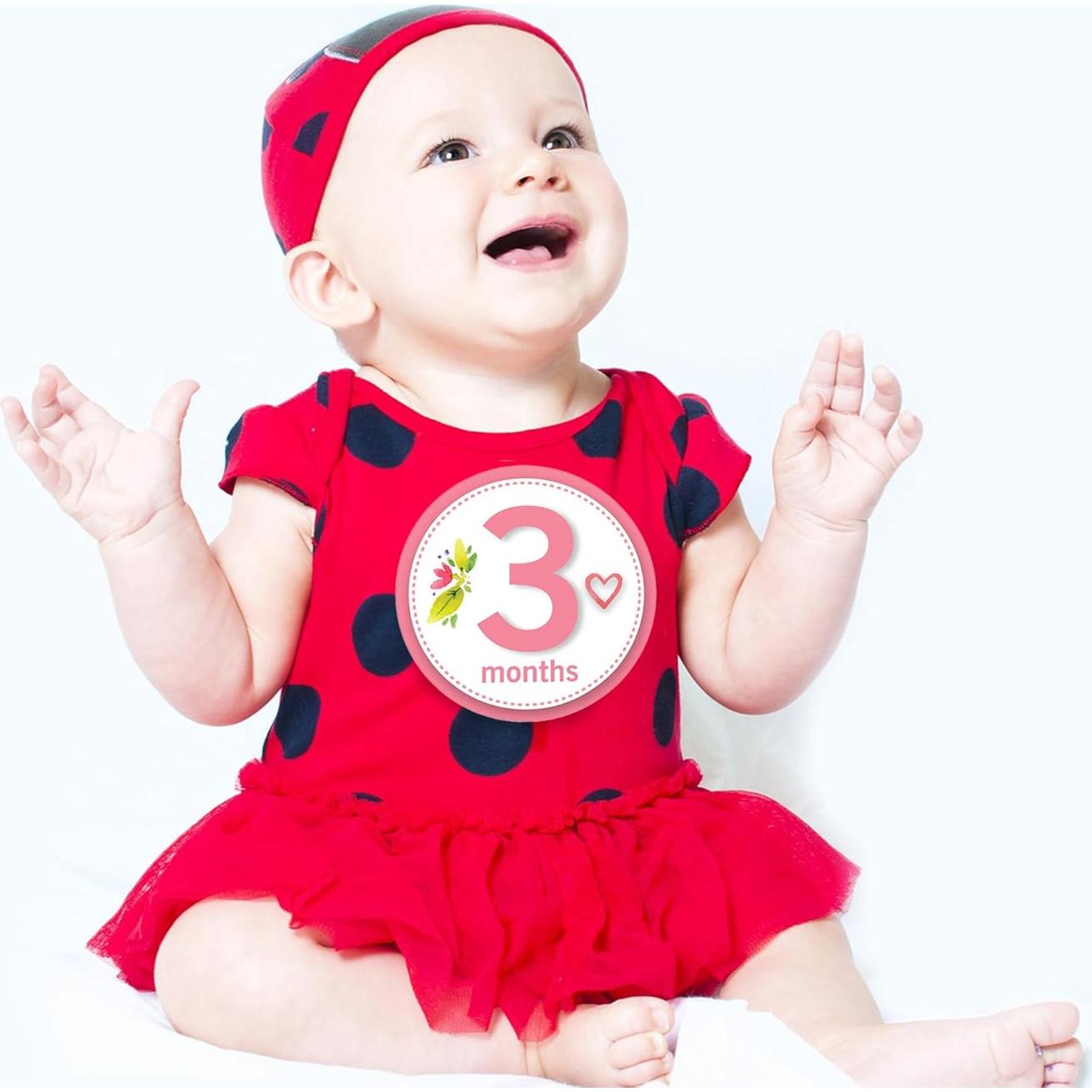 Calcomanías Mensuales para Bebés Niñas TurtleSurfers - 20 Piezas