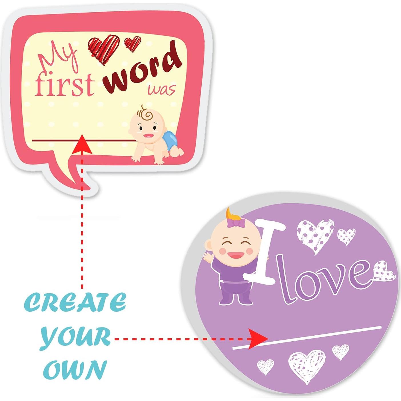 Calcomanías Mensuales para Bebés Niñas TurtleSurfers - 20 Piezas