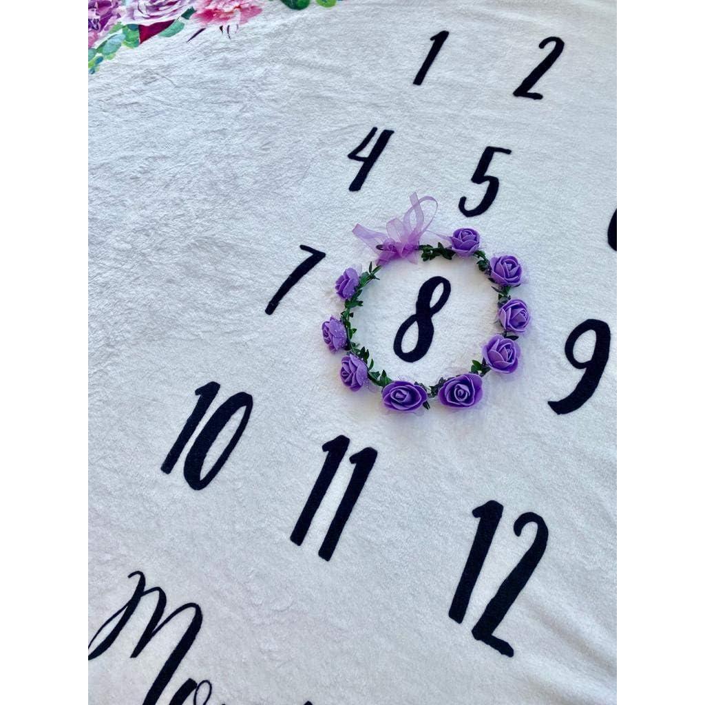 Manta de Hitos Mensuales NOVO baby 101.6x129.5 cm Floral Morado