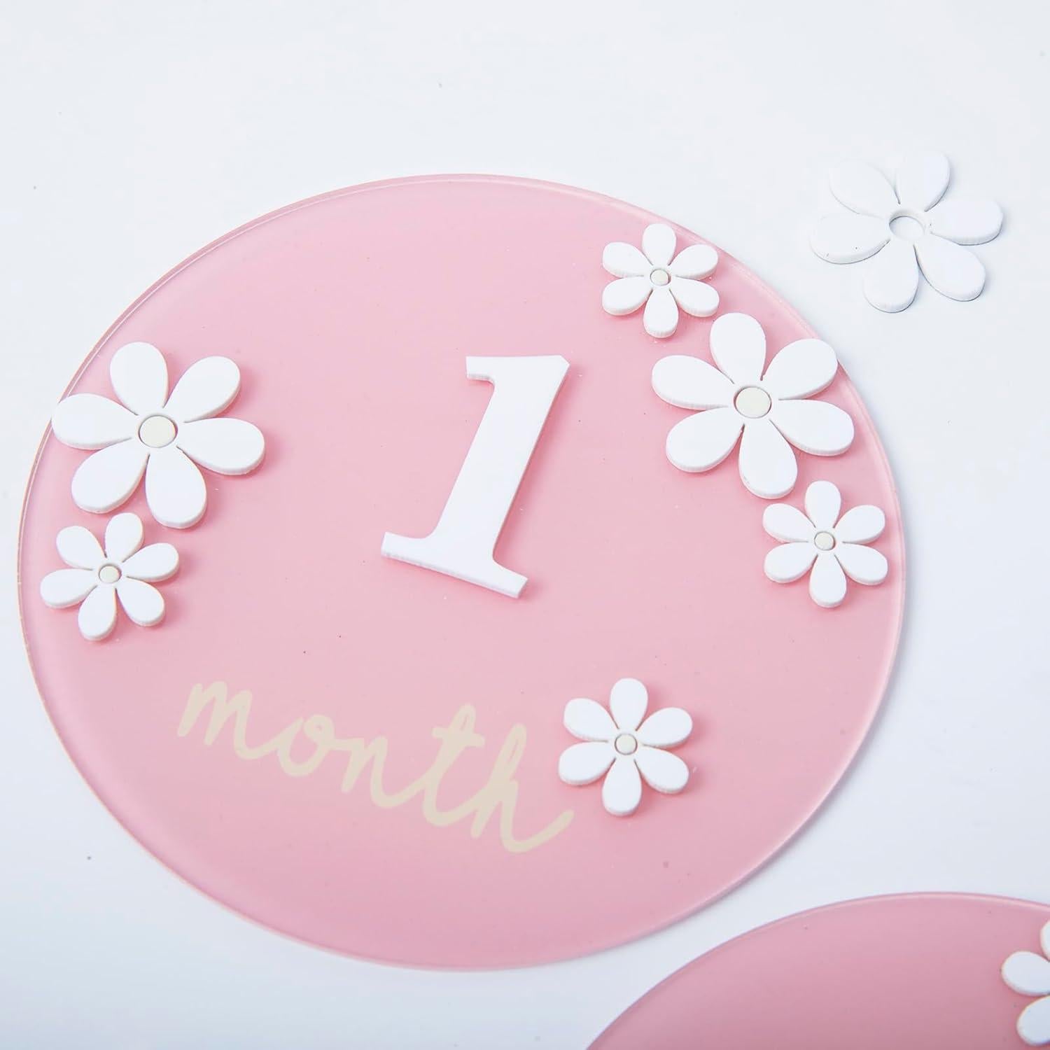 Tarjetas de Hito de Bebé Acrílico Troxueo 12.7 cm 1-12 Meses