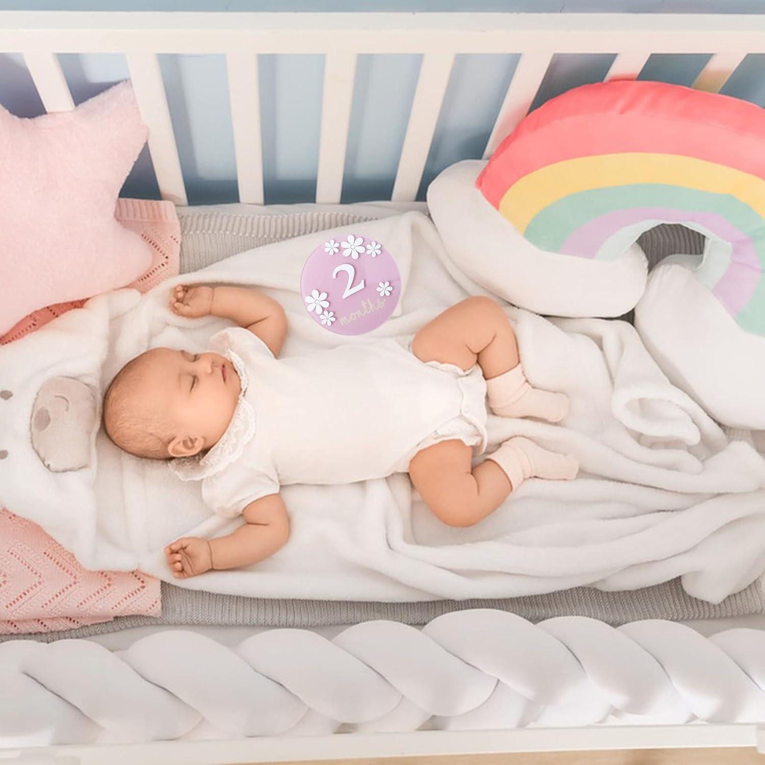 Tarjetas de Hito de Bebé Acrílico Troxueo 12.7 cm 1-12 Meses