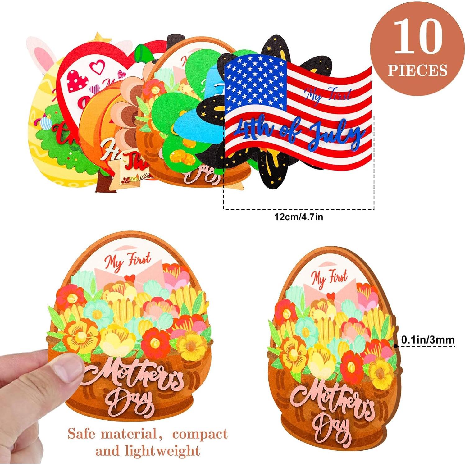 Tarjetas de Hitos para Bebés Whaline - 10 Pcs Madera