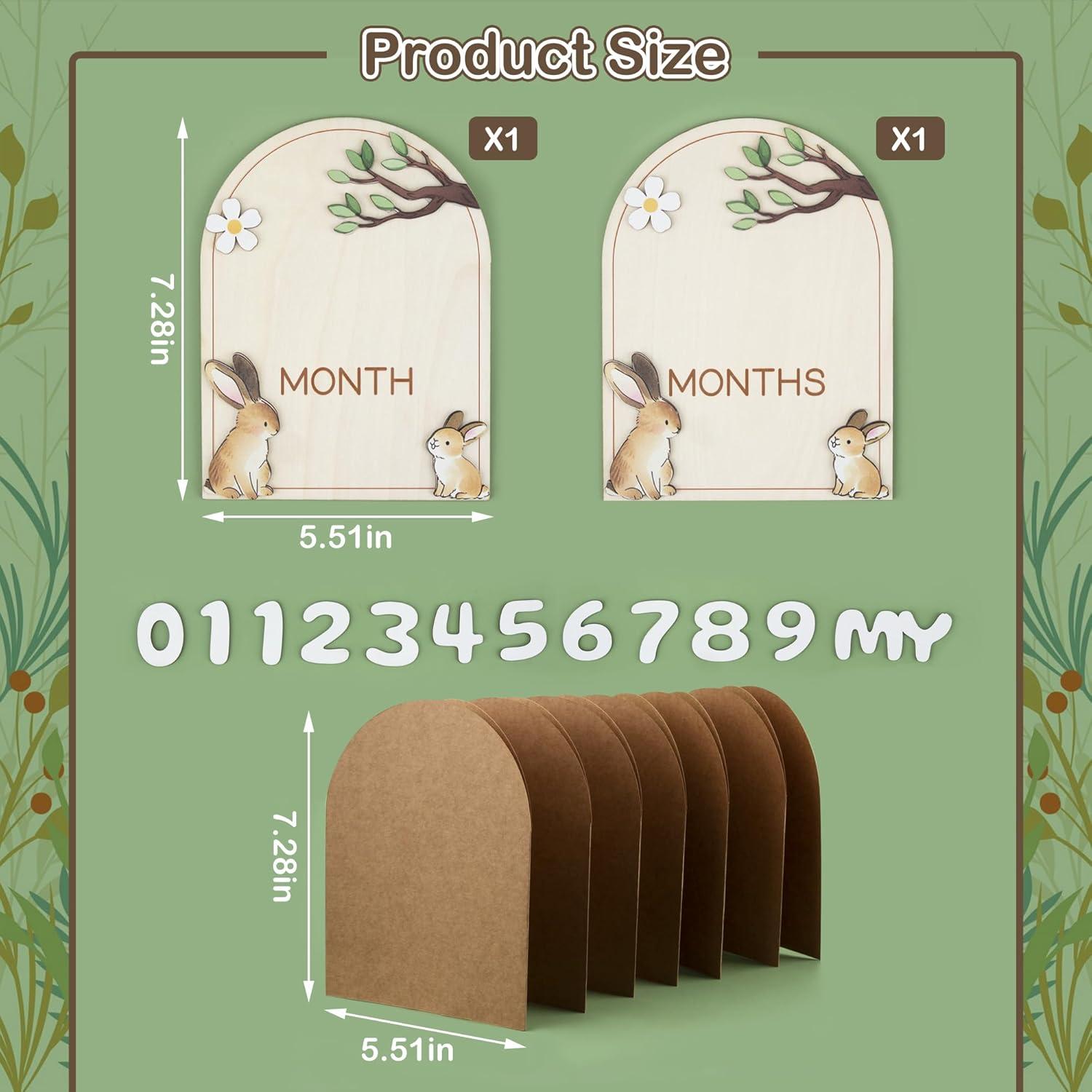 Tarjetas de Hitos Mensuales para Bebés GAGILAND - Madera 18.5x14 cm