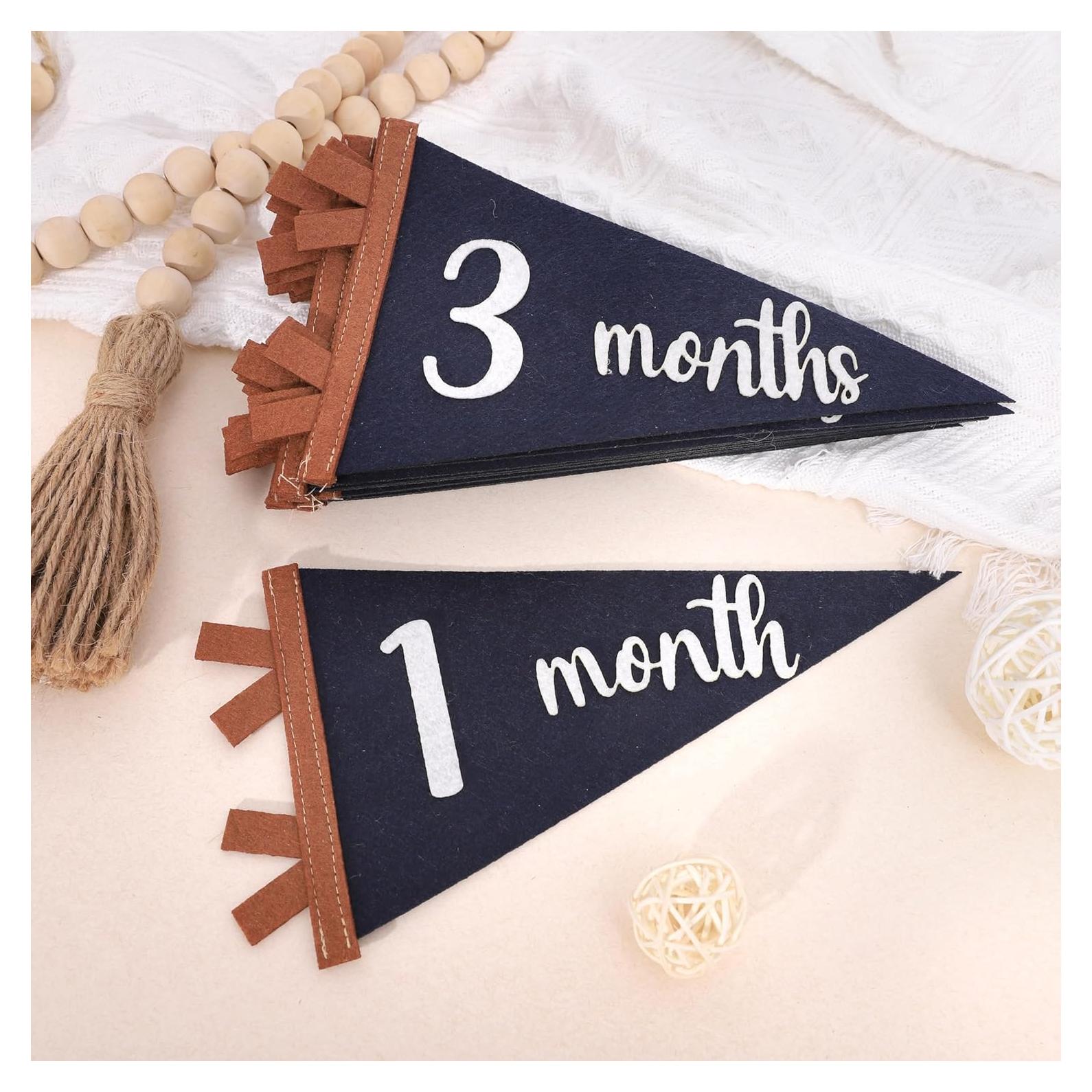 Bandera de Hitos Mensuales para Bebés Agkvw 1 a 12 Meses