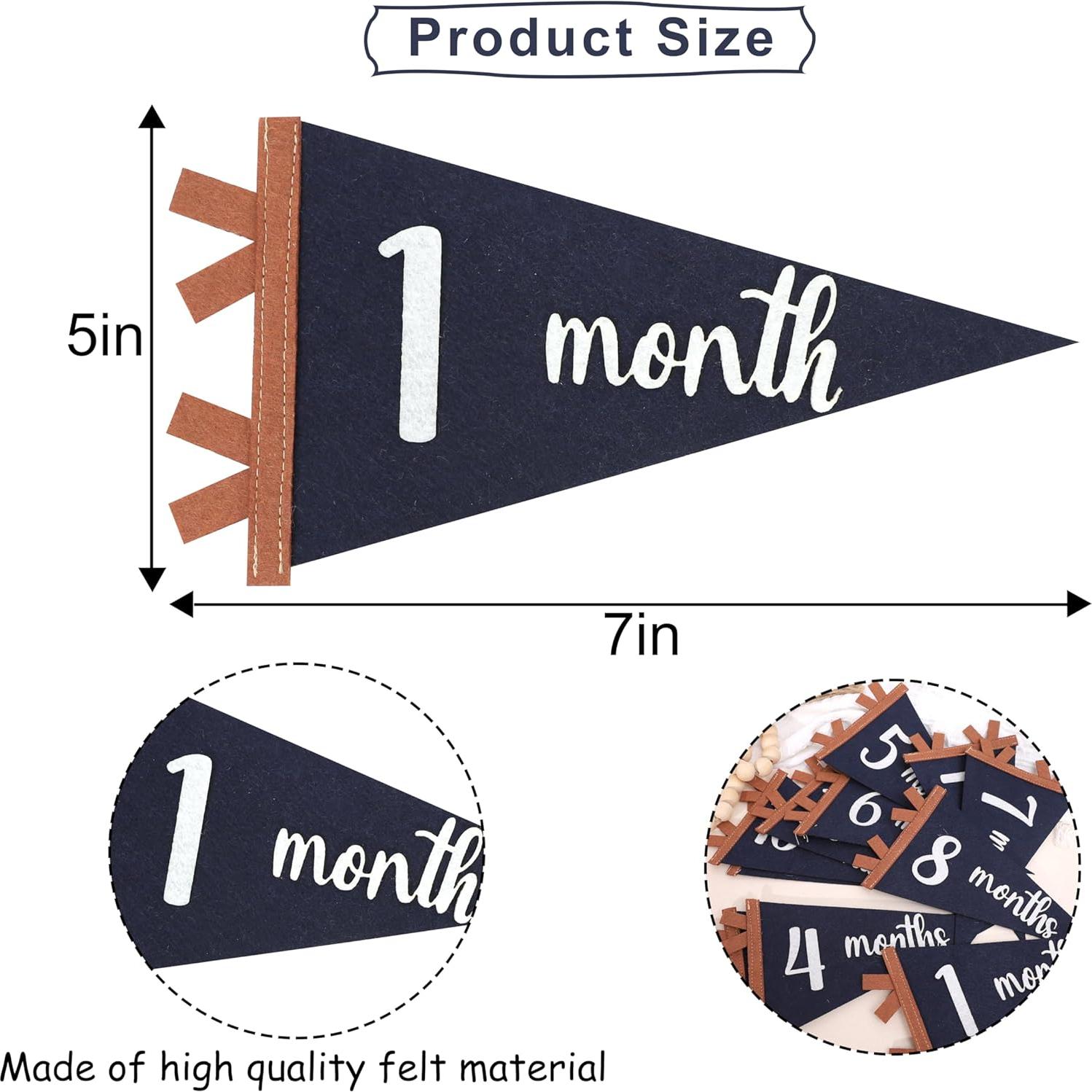 Bandera de Hitos Mensuales para Bebés Agkvw 1 a 12 Meses