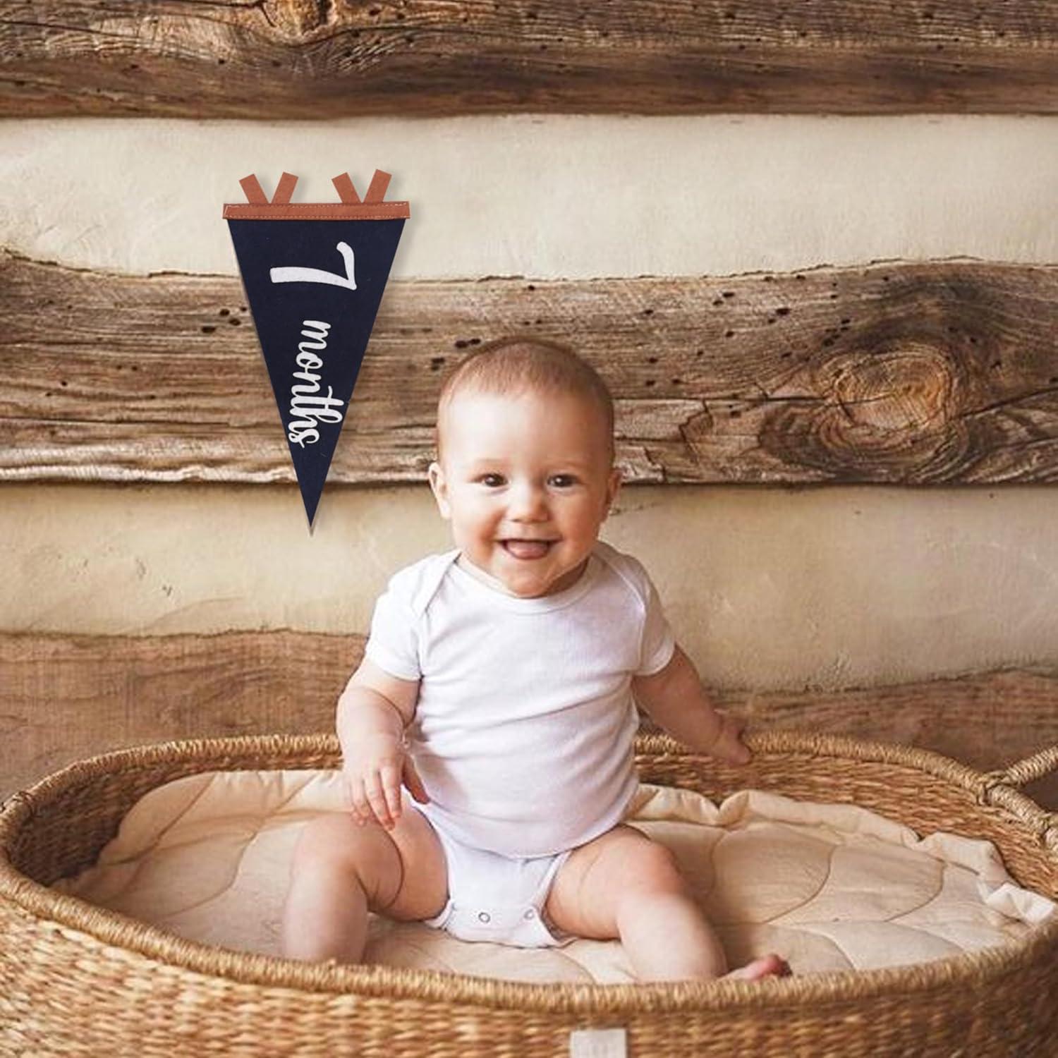 Bandera de Hitos Mensuales para Bebés Agkvw 1 a 12 Meses