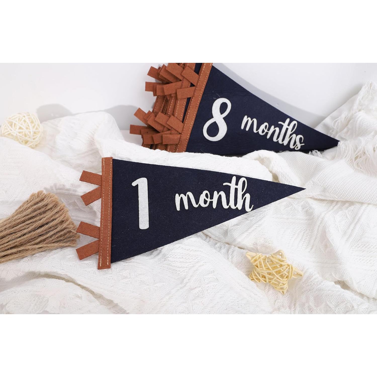 Bandera de Hitos Mensuales para Bebés Agkvw 1 a 12 Meses