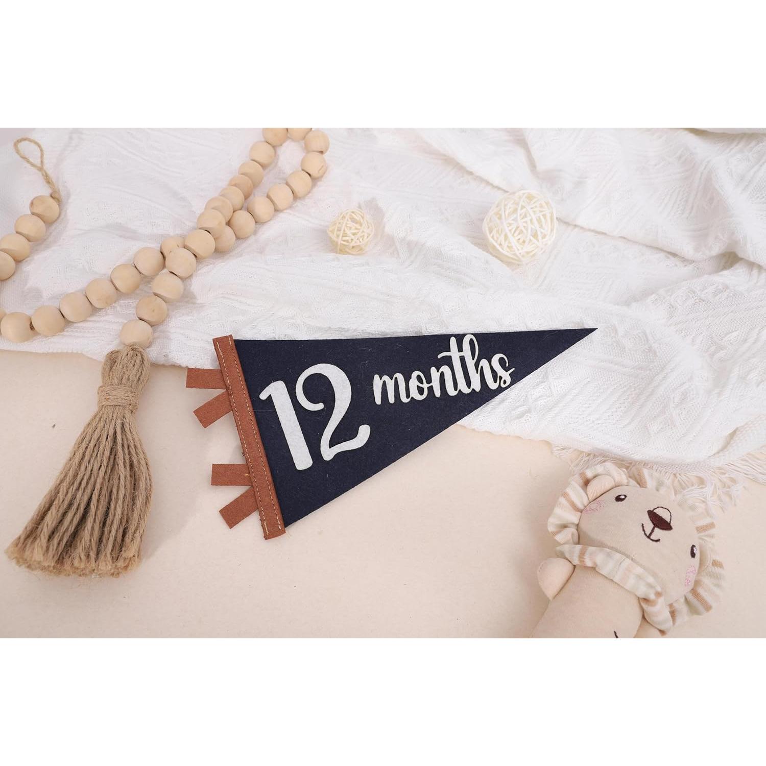 Bandera de Hitos Mensuales para Bebés Agkvw 1 a 12 Meses