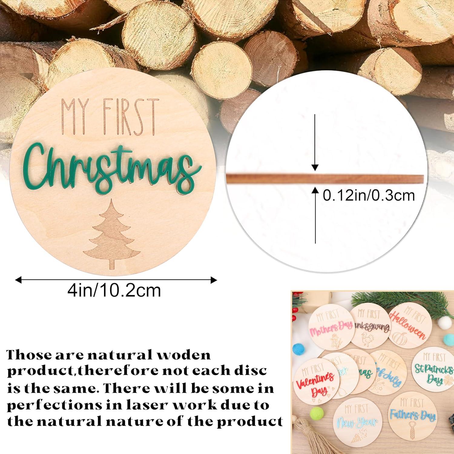 10 Discos de Madera para Primeras Fiestas WAOUH - Recuerdos