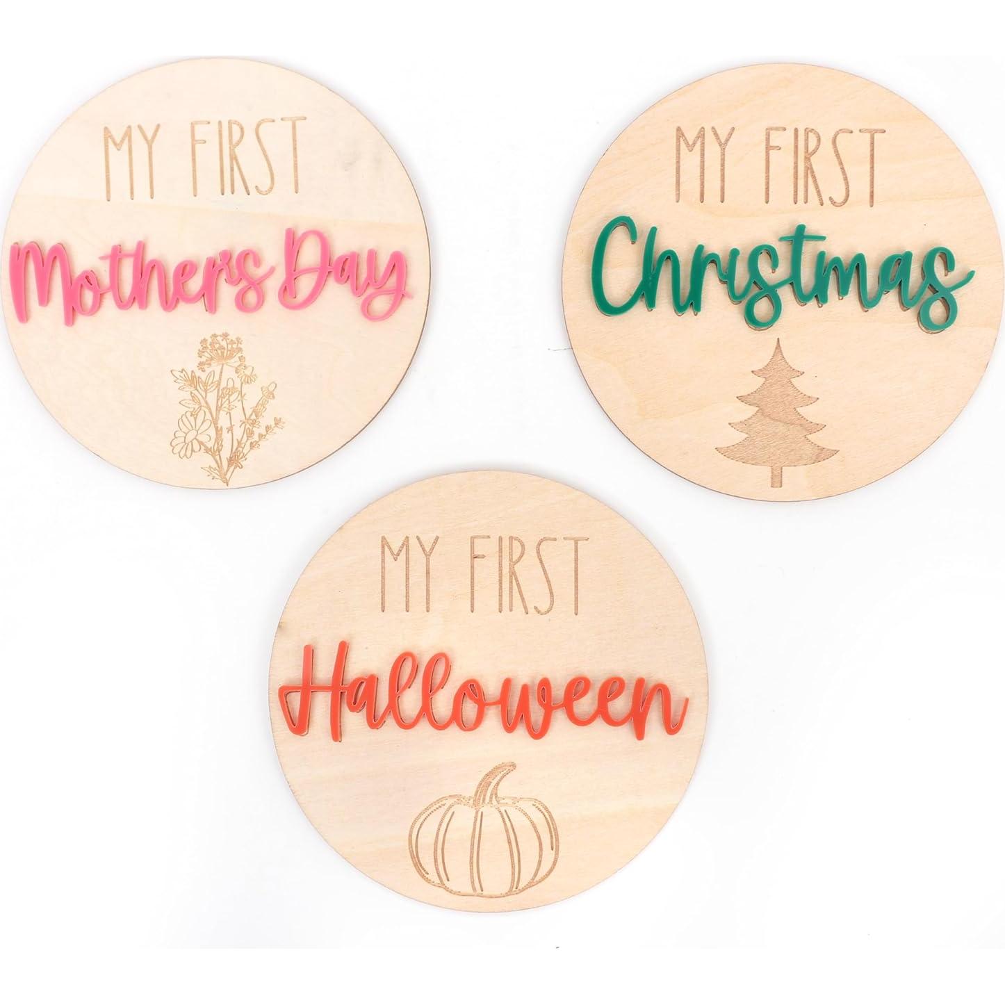 10 Discos de Madera para Primeras Fiestas WAOUH - Recuerdos