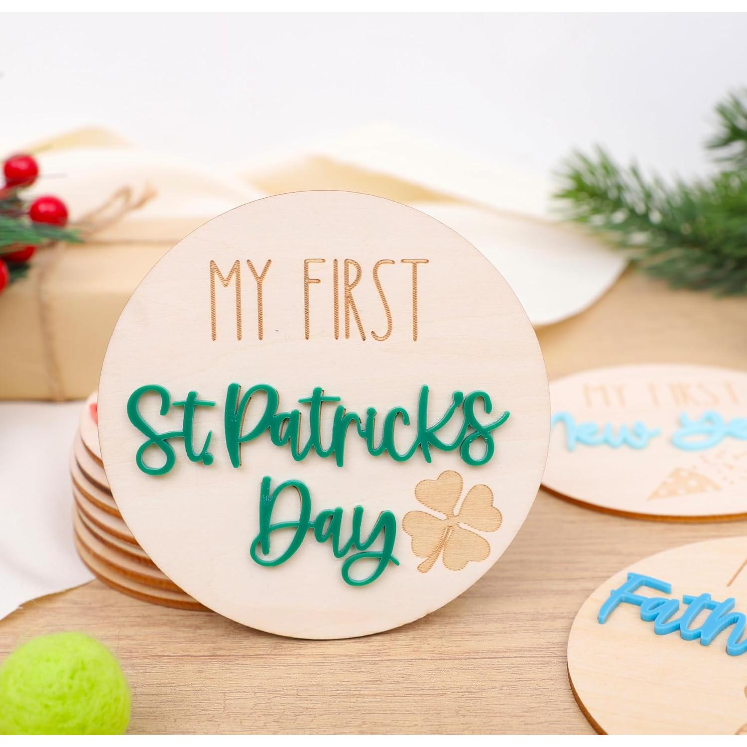 10 Discos de Madera para Primeras Fiestas WAOUH - Recuerdos