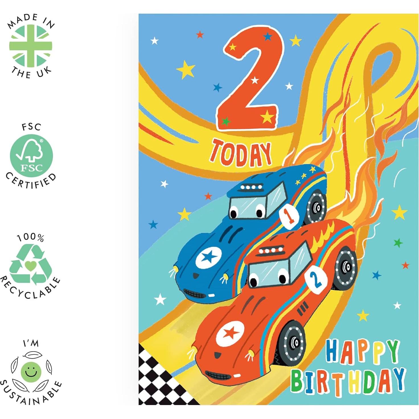Tarjeta de Cumpleaños CENTRAL 23 para Bebé 2 Años con Stickers