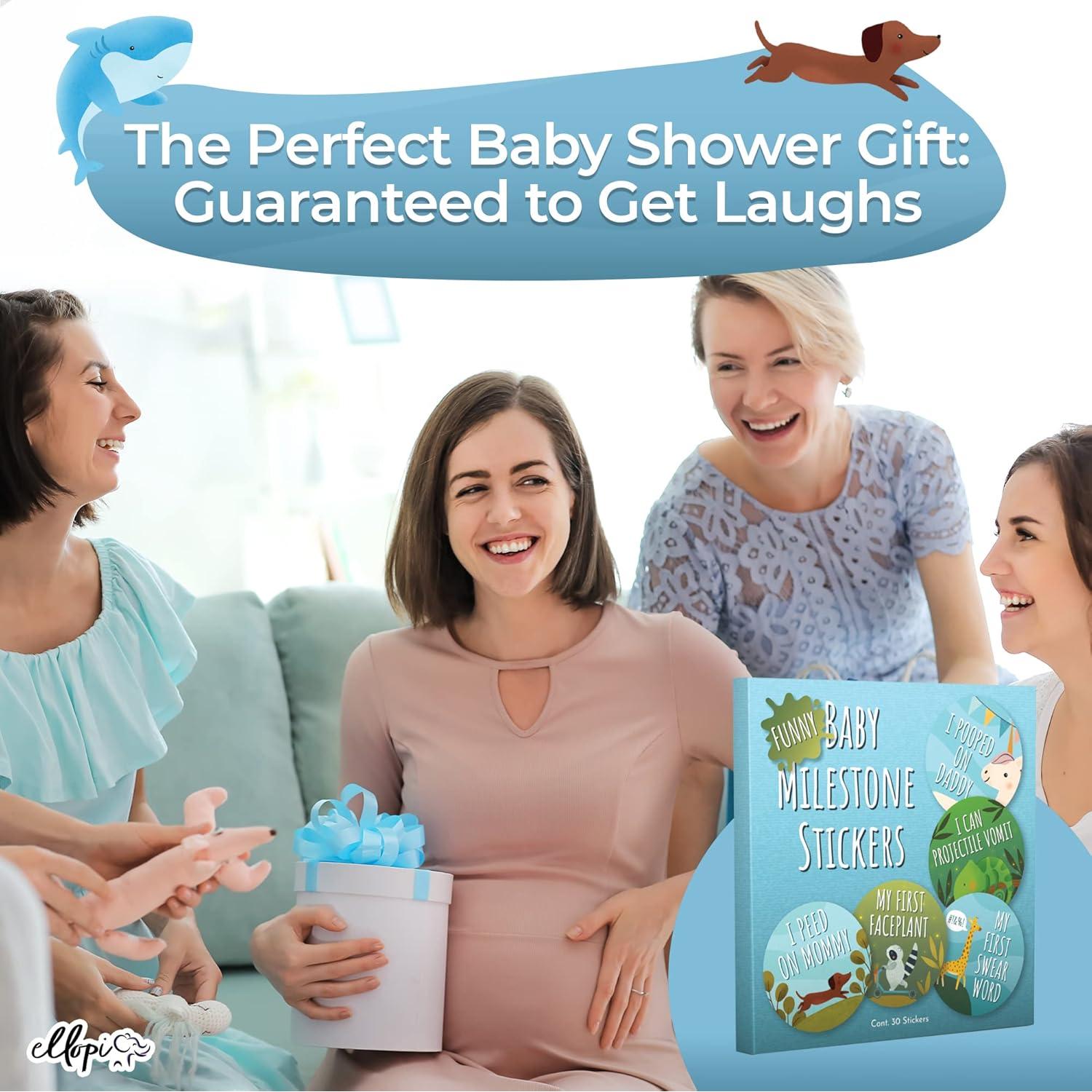 30 Pegatinas de Hitos para Bebés Ellopi - Azul y Verde