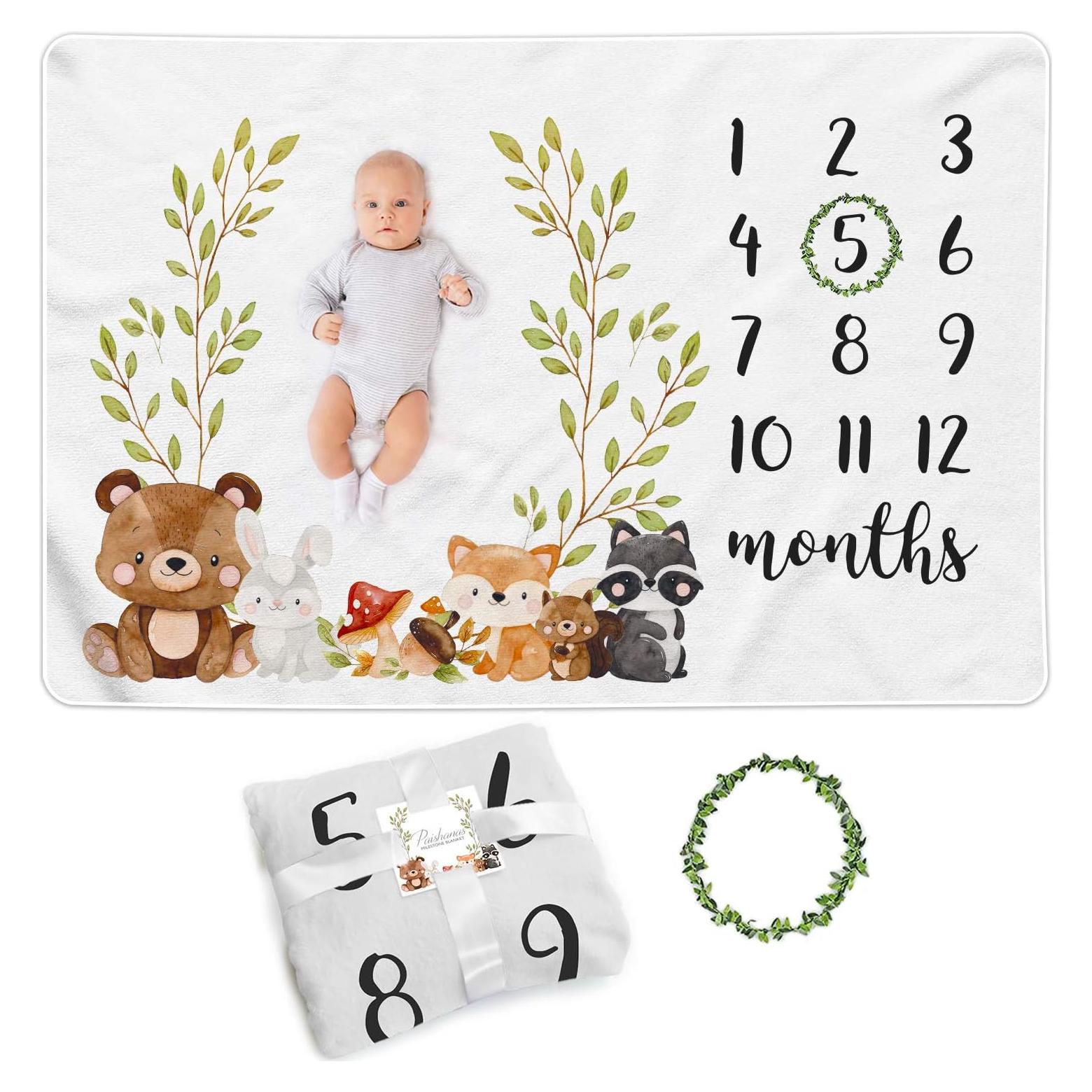 Manta de Hitos Mensuales Paishanas 152x102 cm Franela Suave