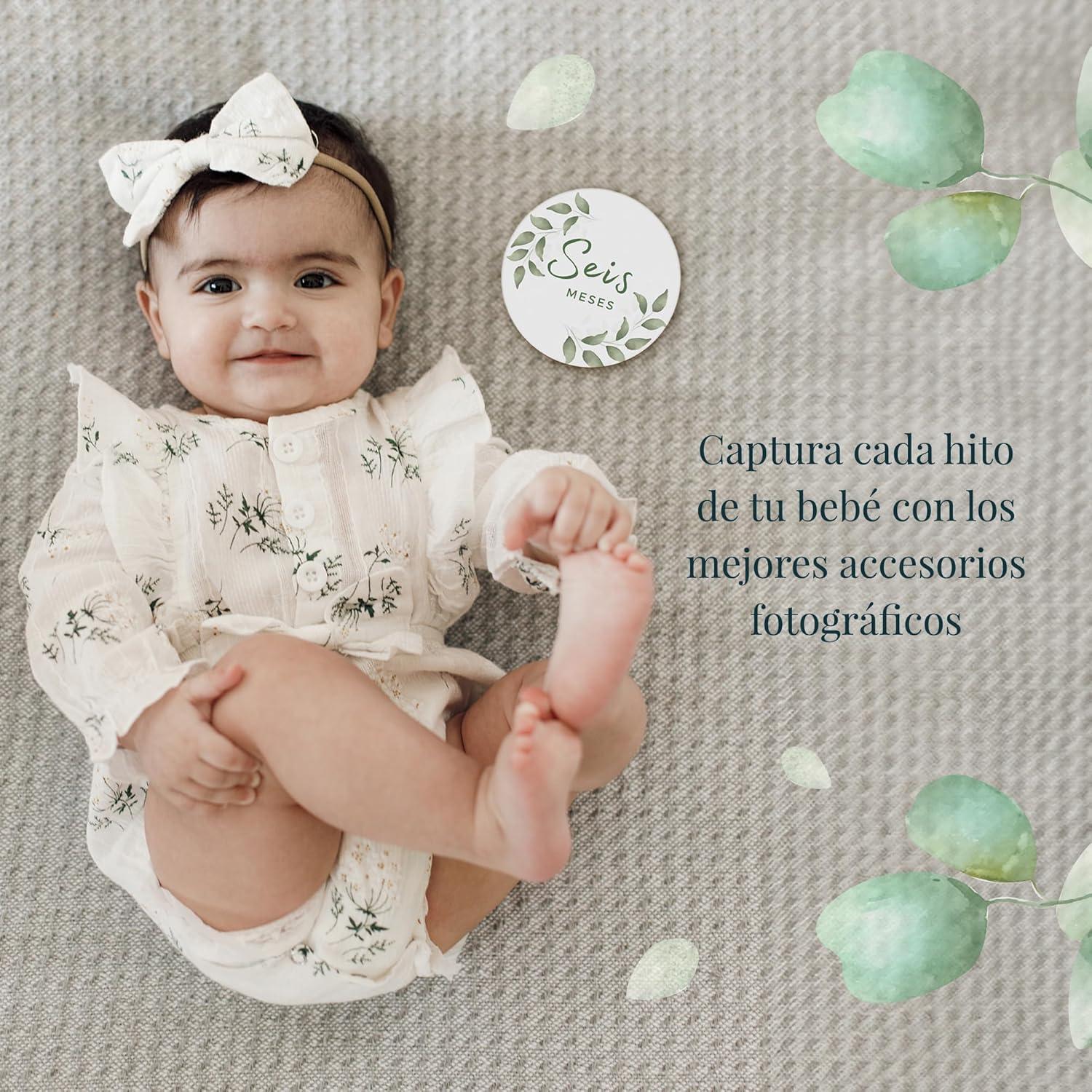 Discos de Hitos Mensuales para Bebés Fiber + Flower - 12 Piezas