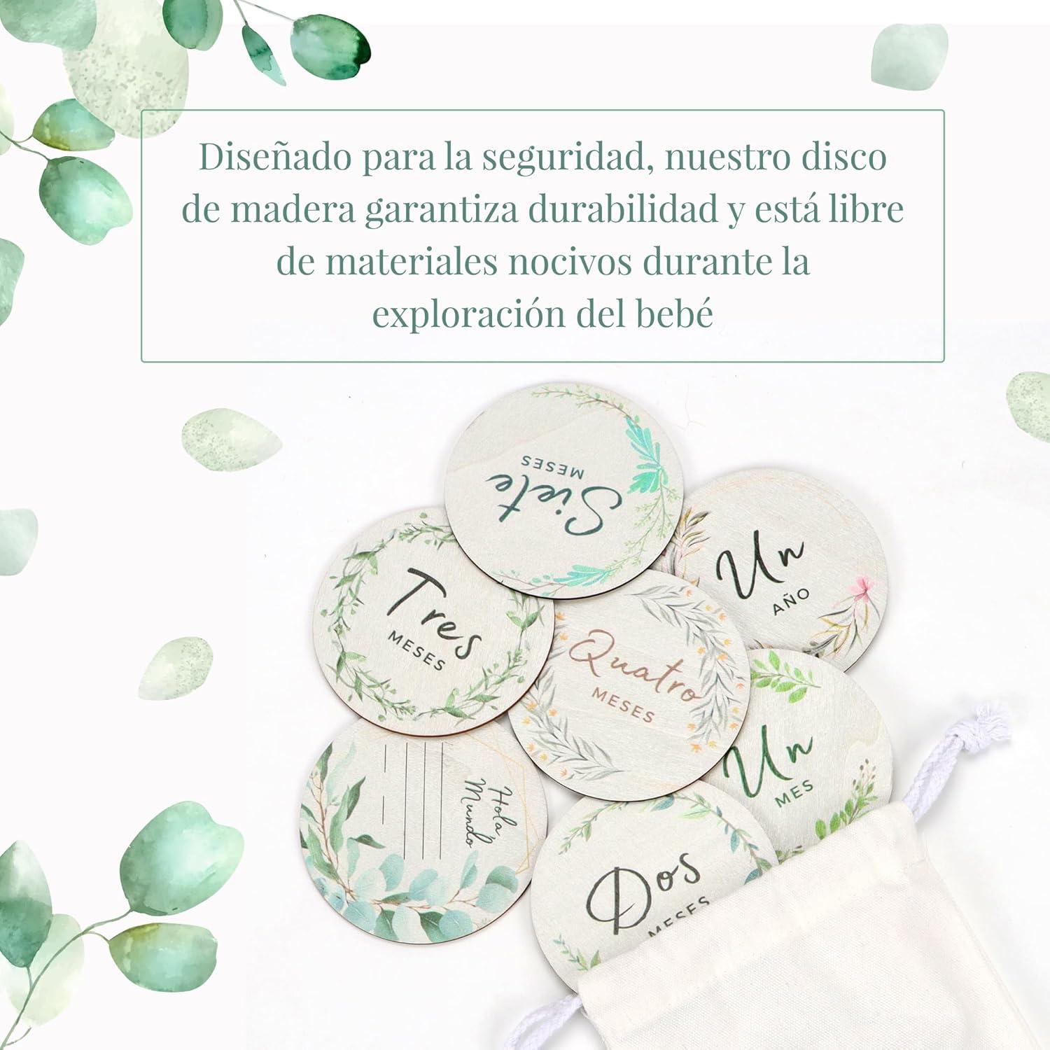 Discos de Hitos Mensuales para Bebés Fiber + Flower - 12 Piezas