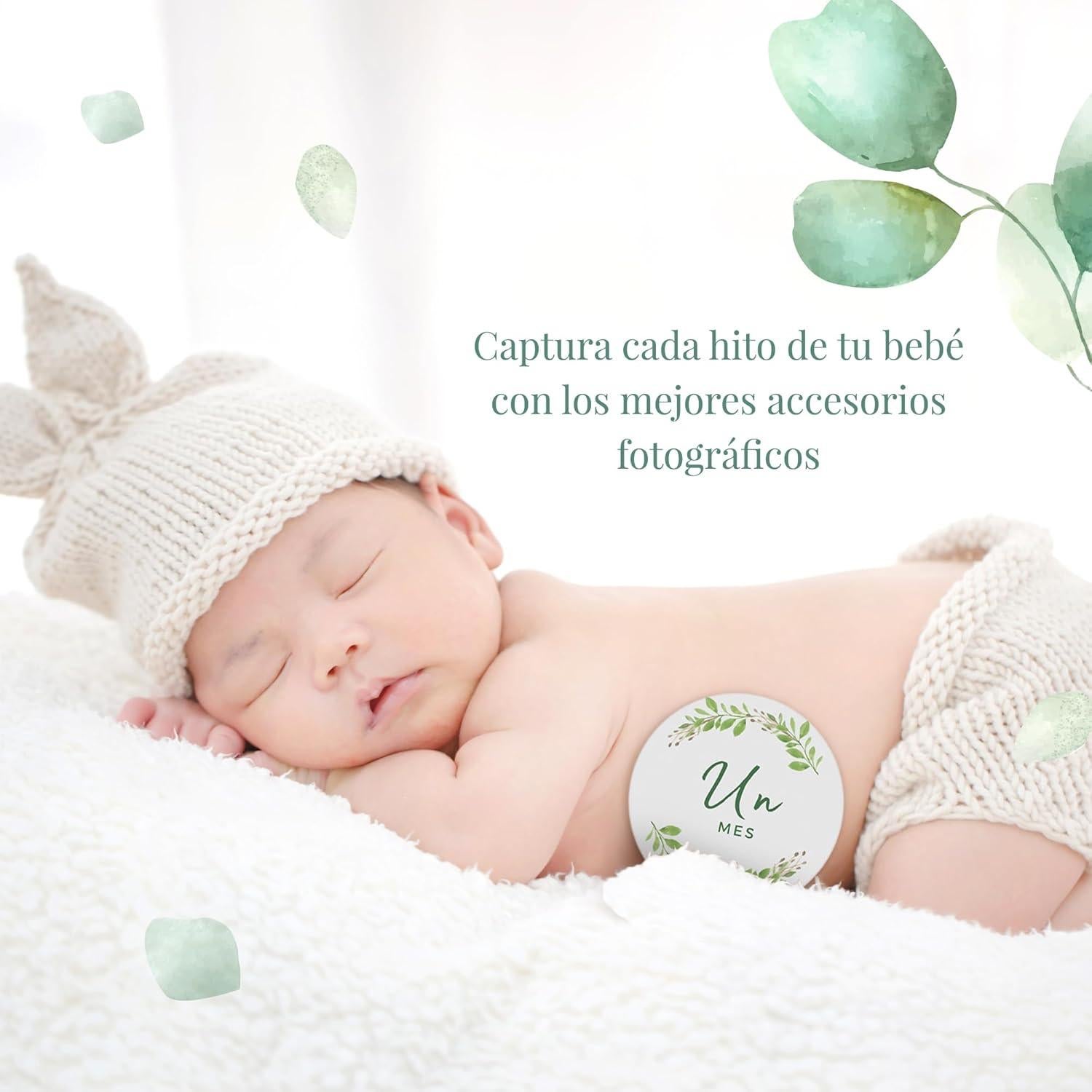 Discos de Hitos Mensuales para Bebés Fiber + Flower - 12 Piezas